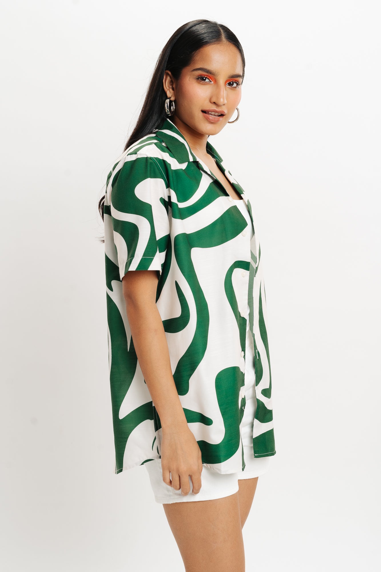 Green Abstract Printed Shirt