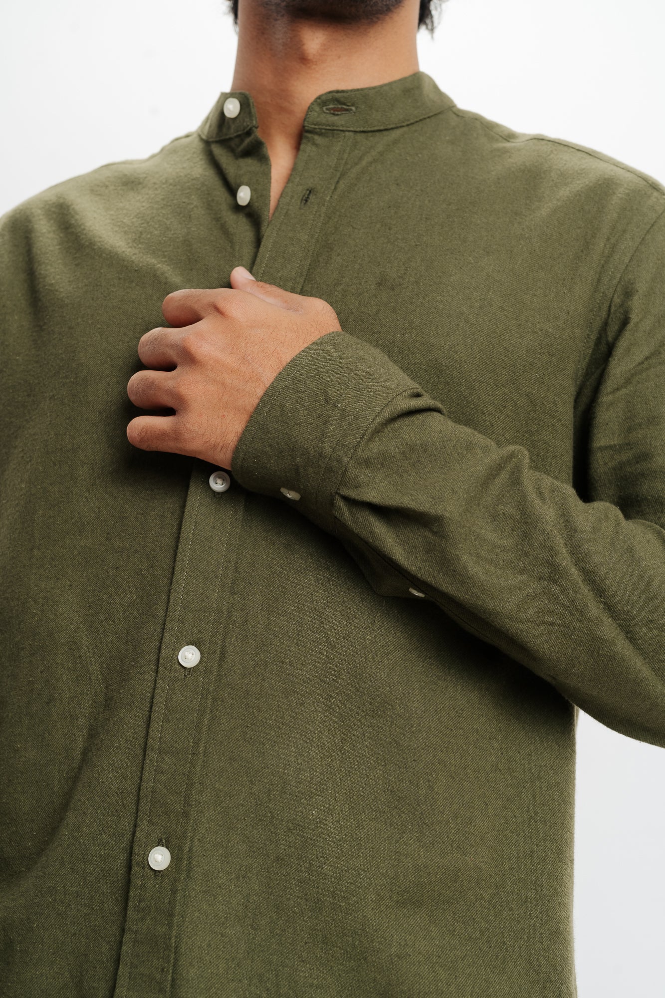 Men's Olive Solid Shirt