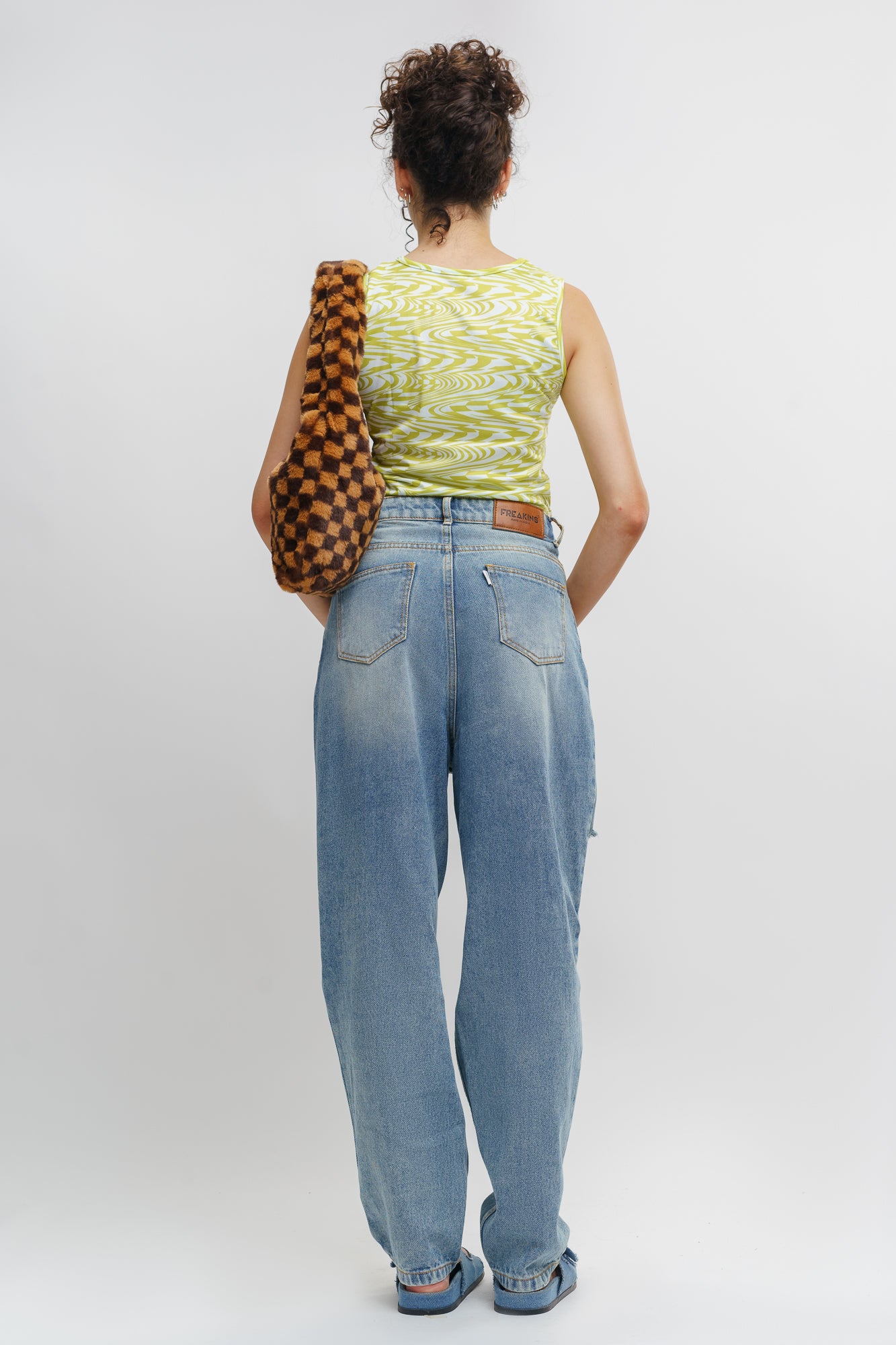 Blue Distress Women's Slouchy Jeans