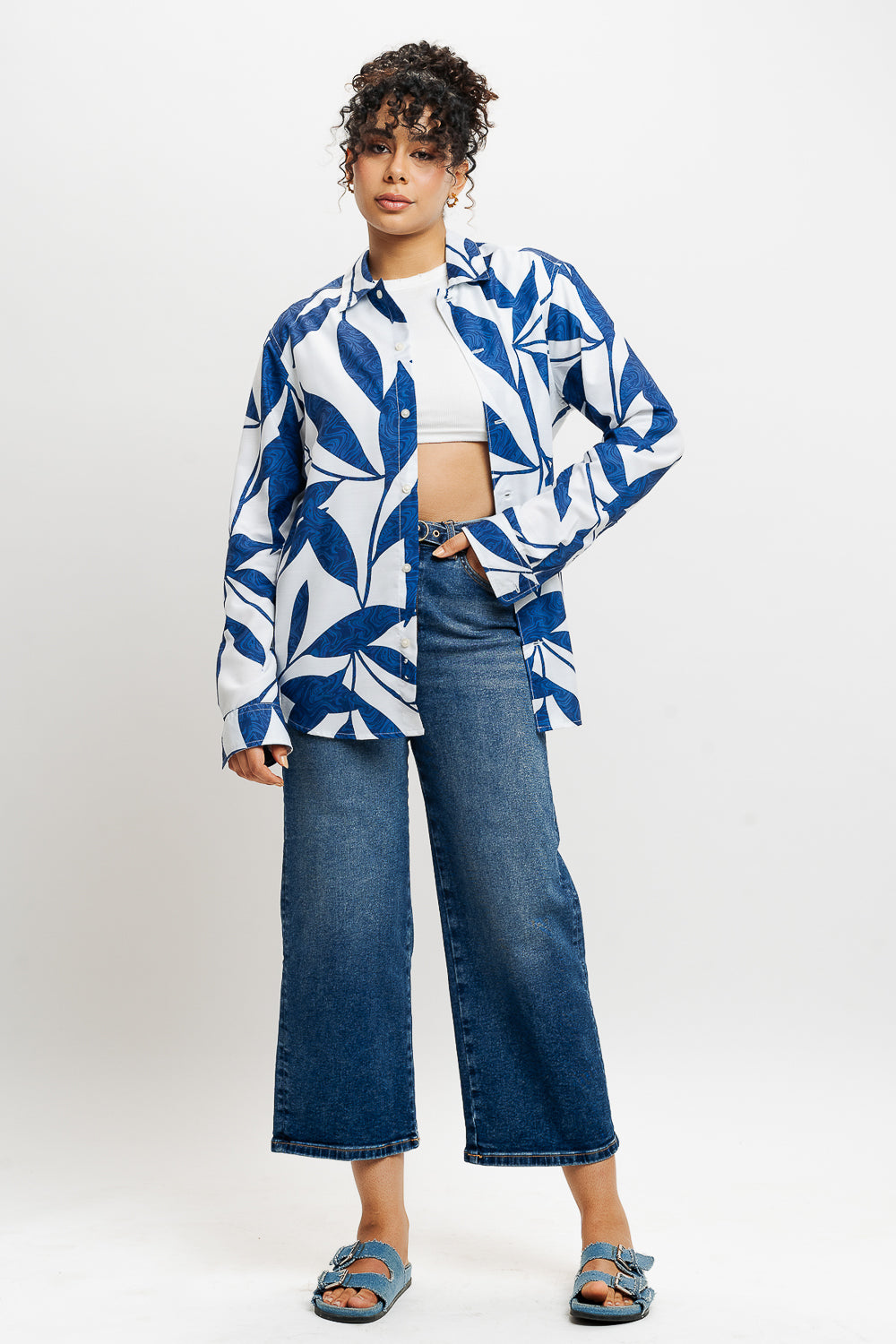Leafy Marble Full Sleeves Women's Shirt