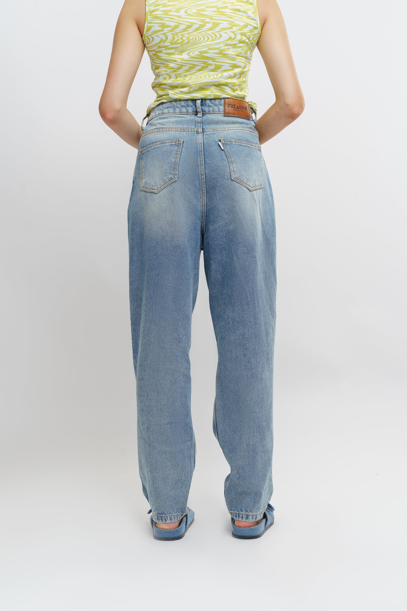 Blue Distress Women's Slouchy Jeans