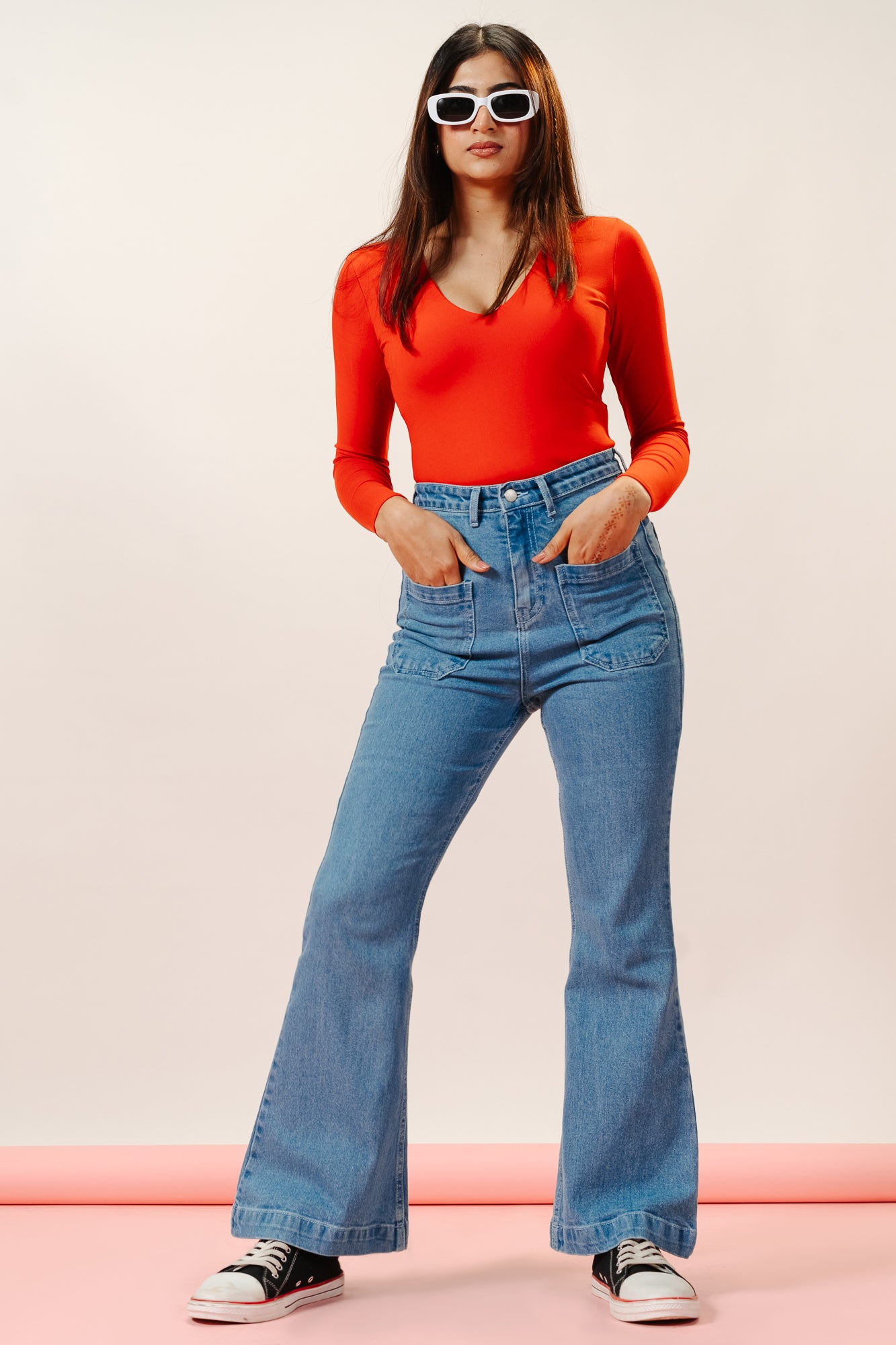 Blue Front Pocket Women's Bootcut Jeans