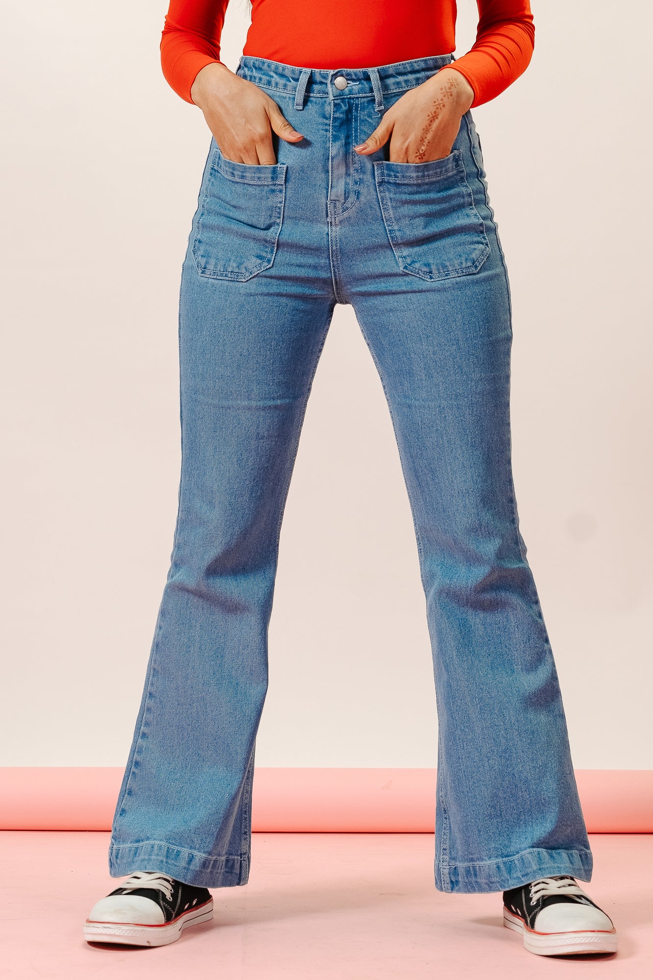 Blue Front Pocket Women's Bootcut Jeans