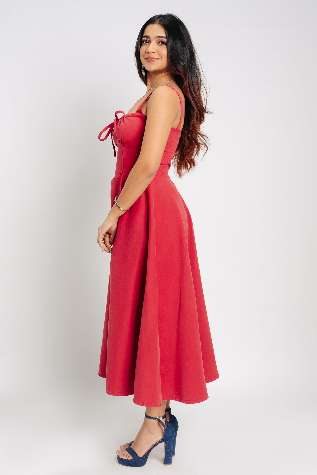 Princess Treatment Red Women's Long Fit and Flare Dress