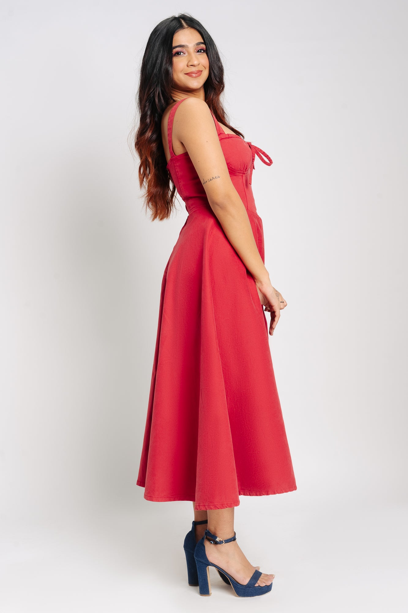Princess Treatment Red Women's Long Fit and Flare Dress