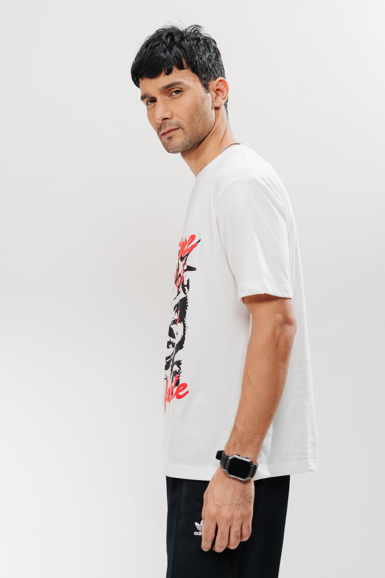 WHITE STARRING MEN'S OVERSIZED TEES