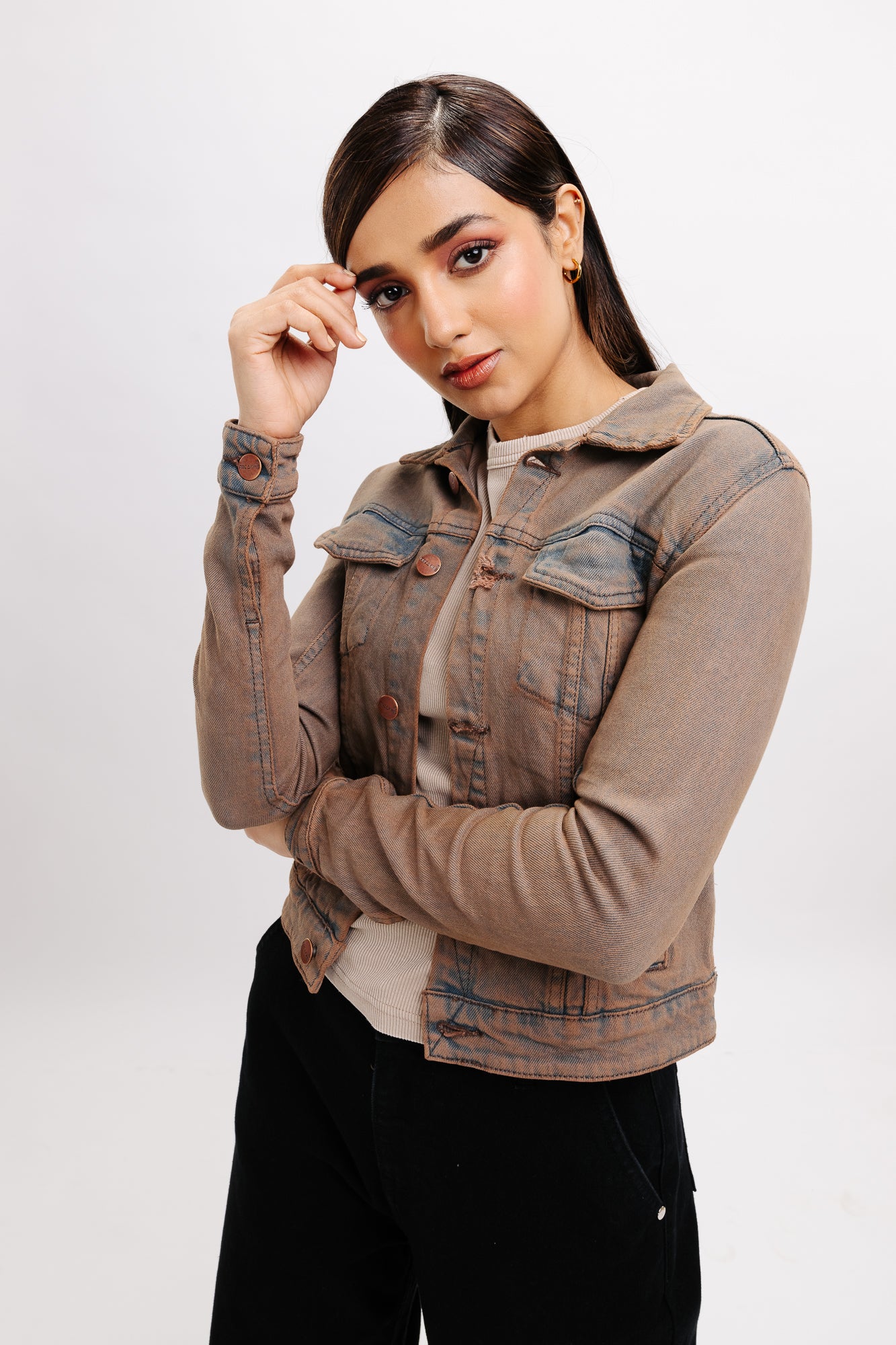 BROWN PLAY STRETCH JACKET