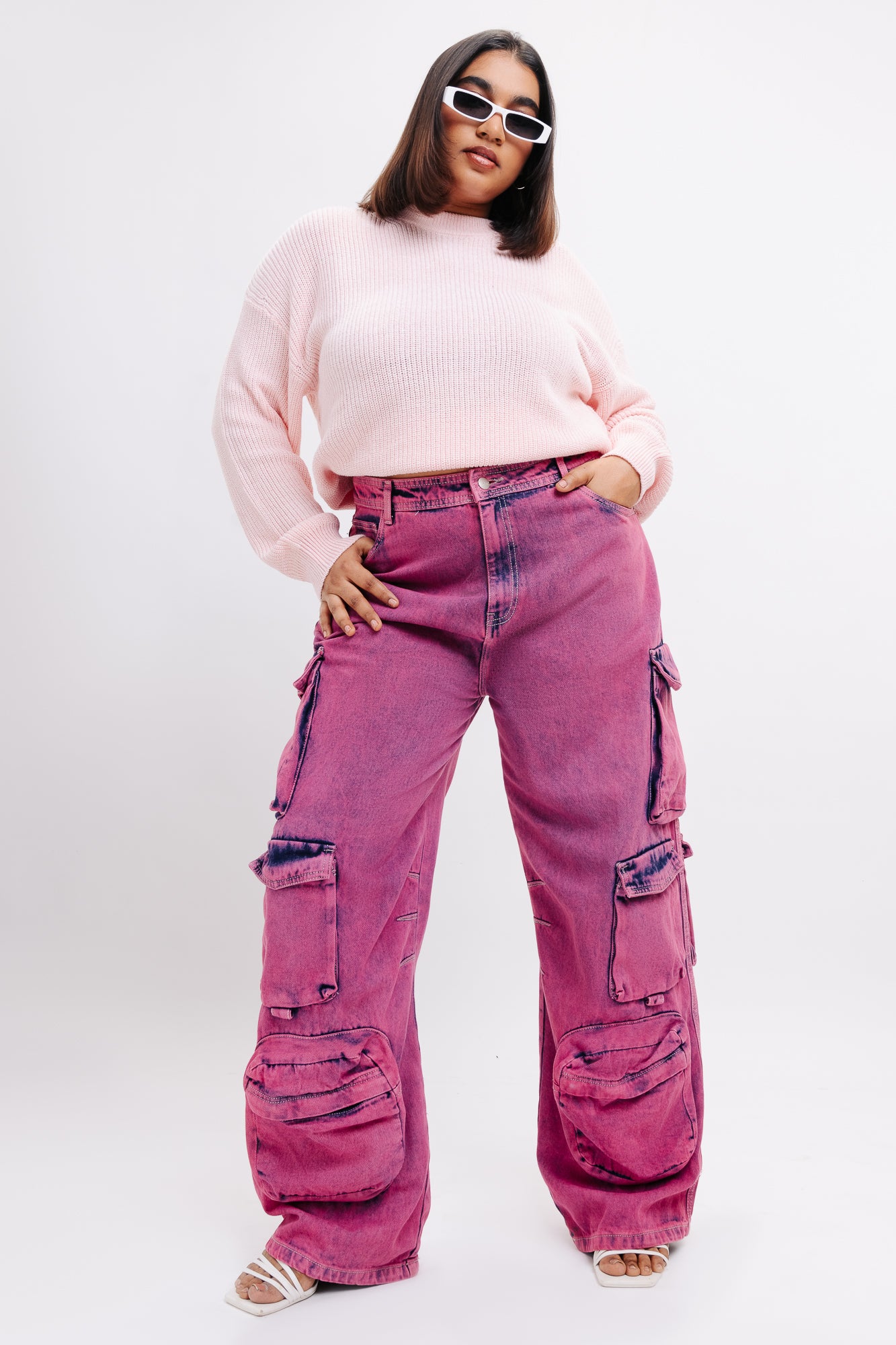 FREE SHIPPING Pink Streetwear Cargo Pants JKP1177