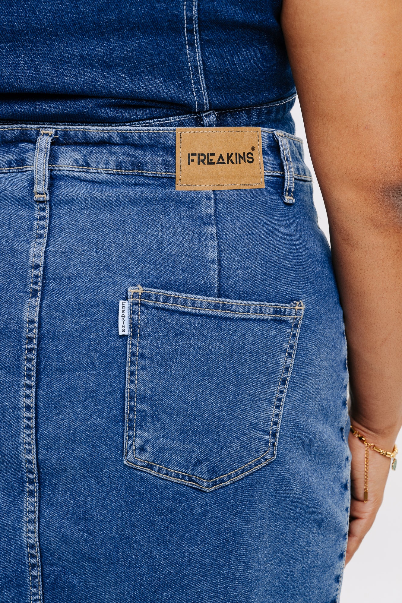 Denim Front Pocket Short Skirt