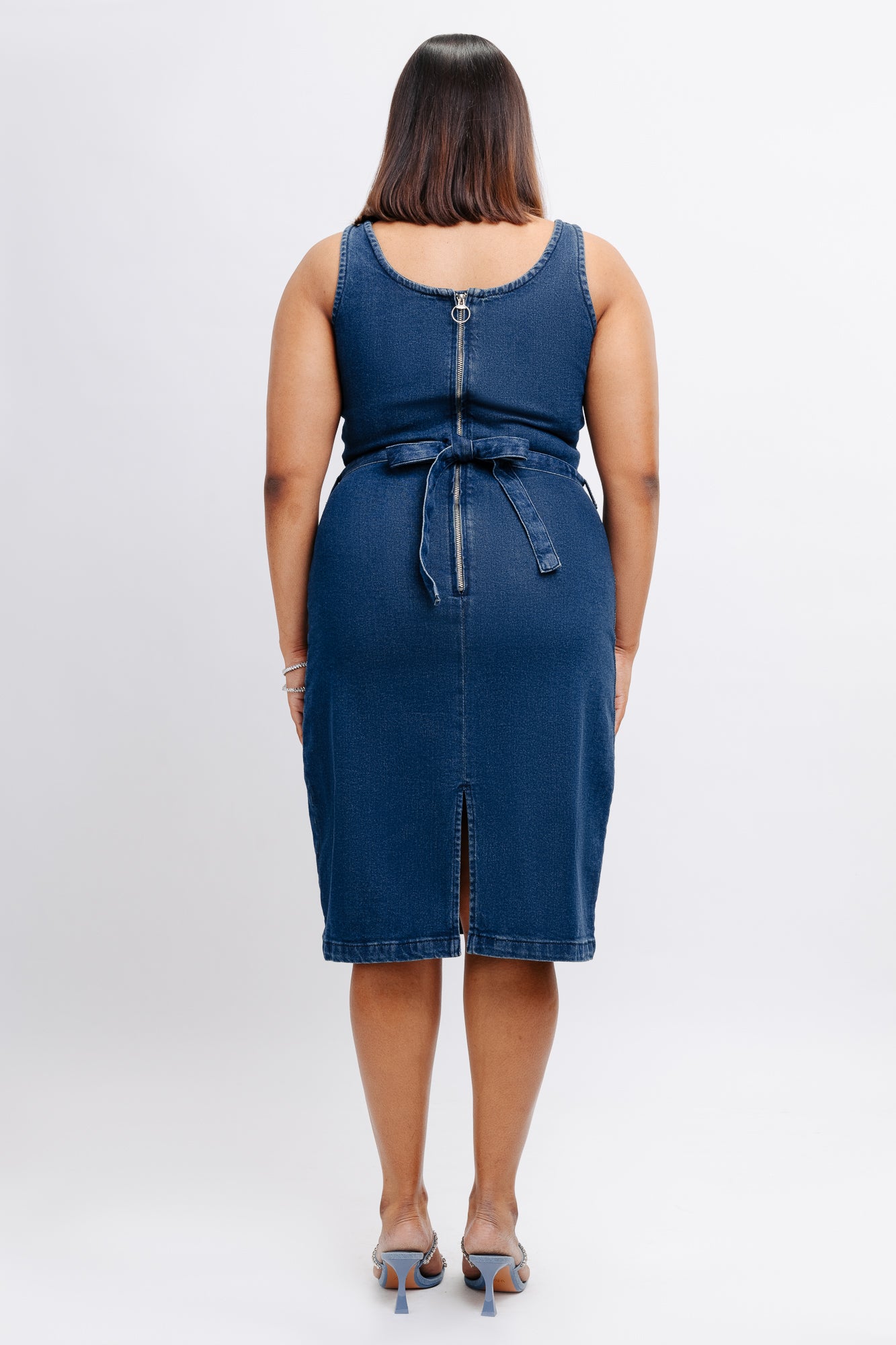 Indigo Denim Vintage Midi Dress