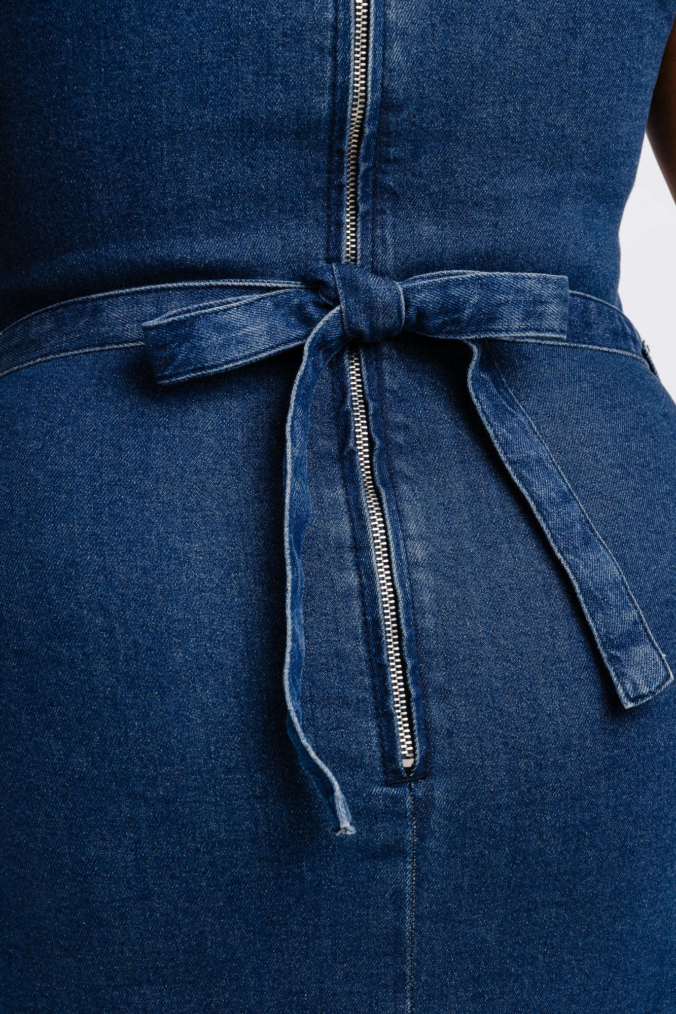 Indigo Denim Vintage Midi Dress