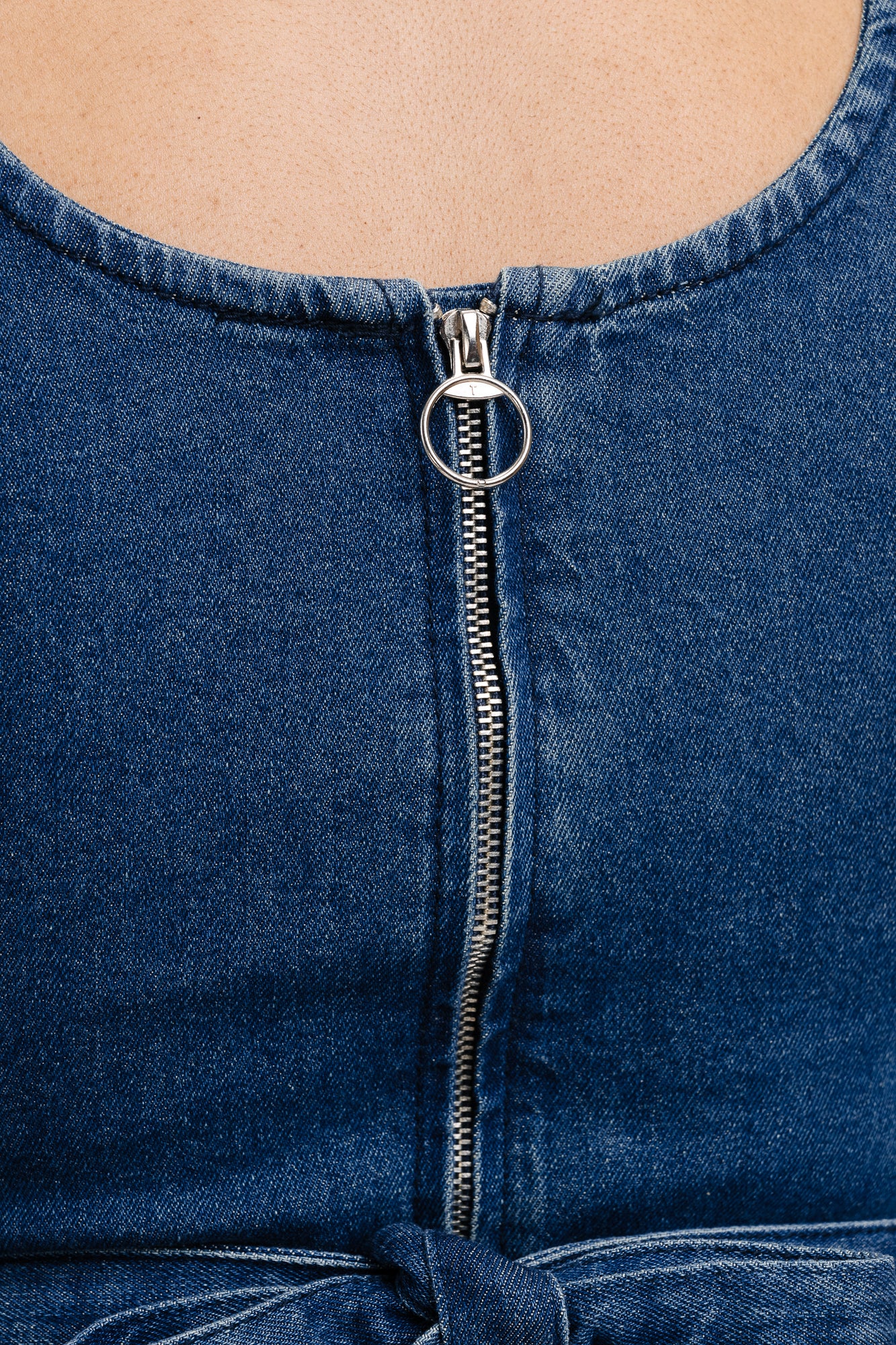 Indigo Denim Vintage Midi Dress