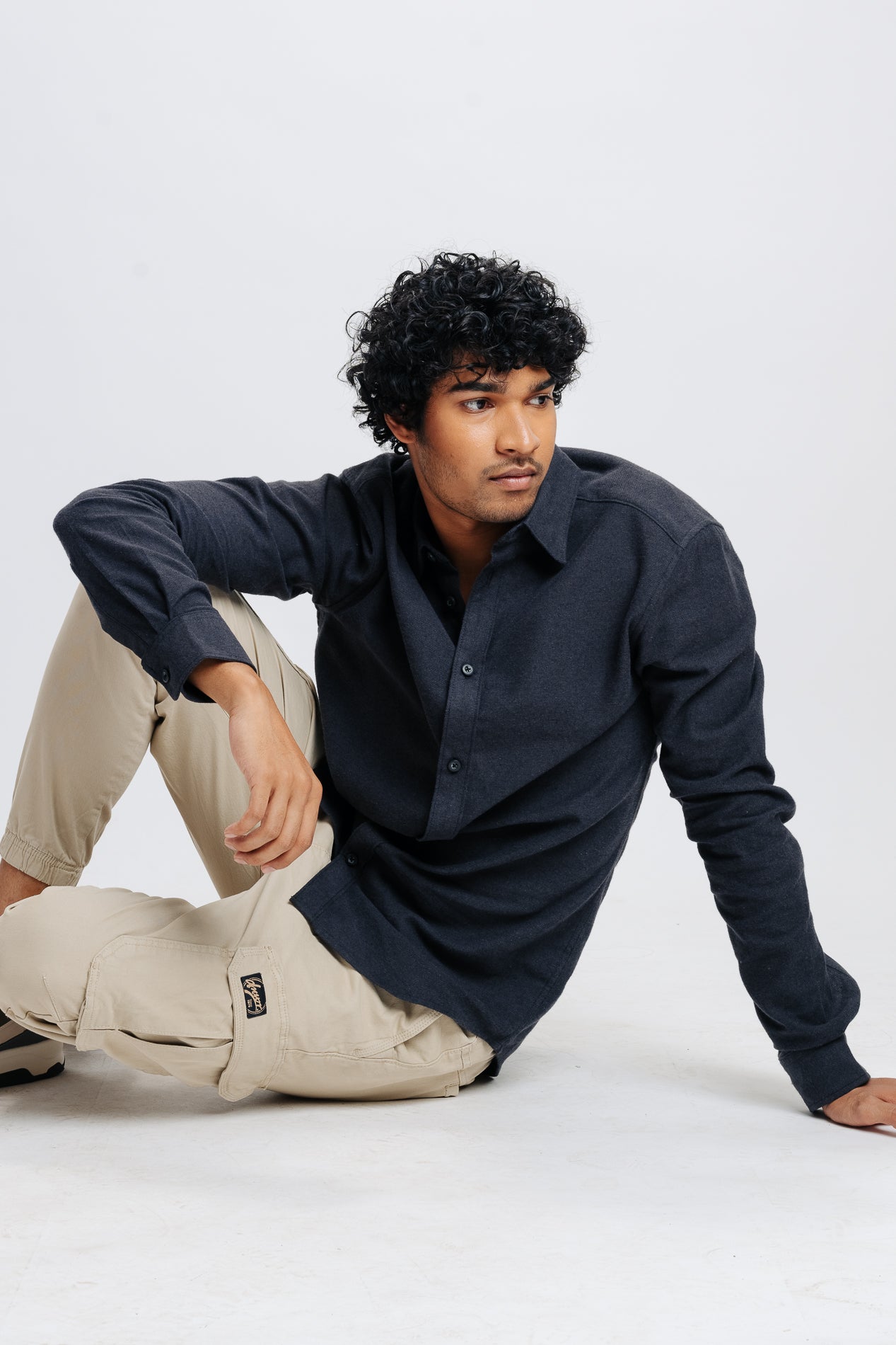 Men's Charcoal Solid Shirt