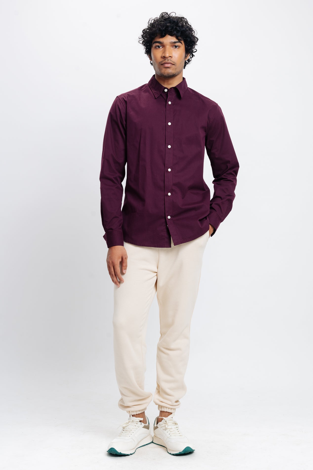 Men's Brown Solid Shirt