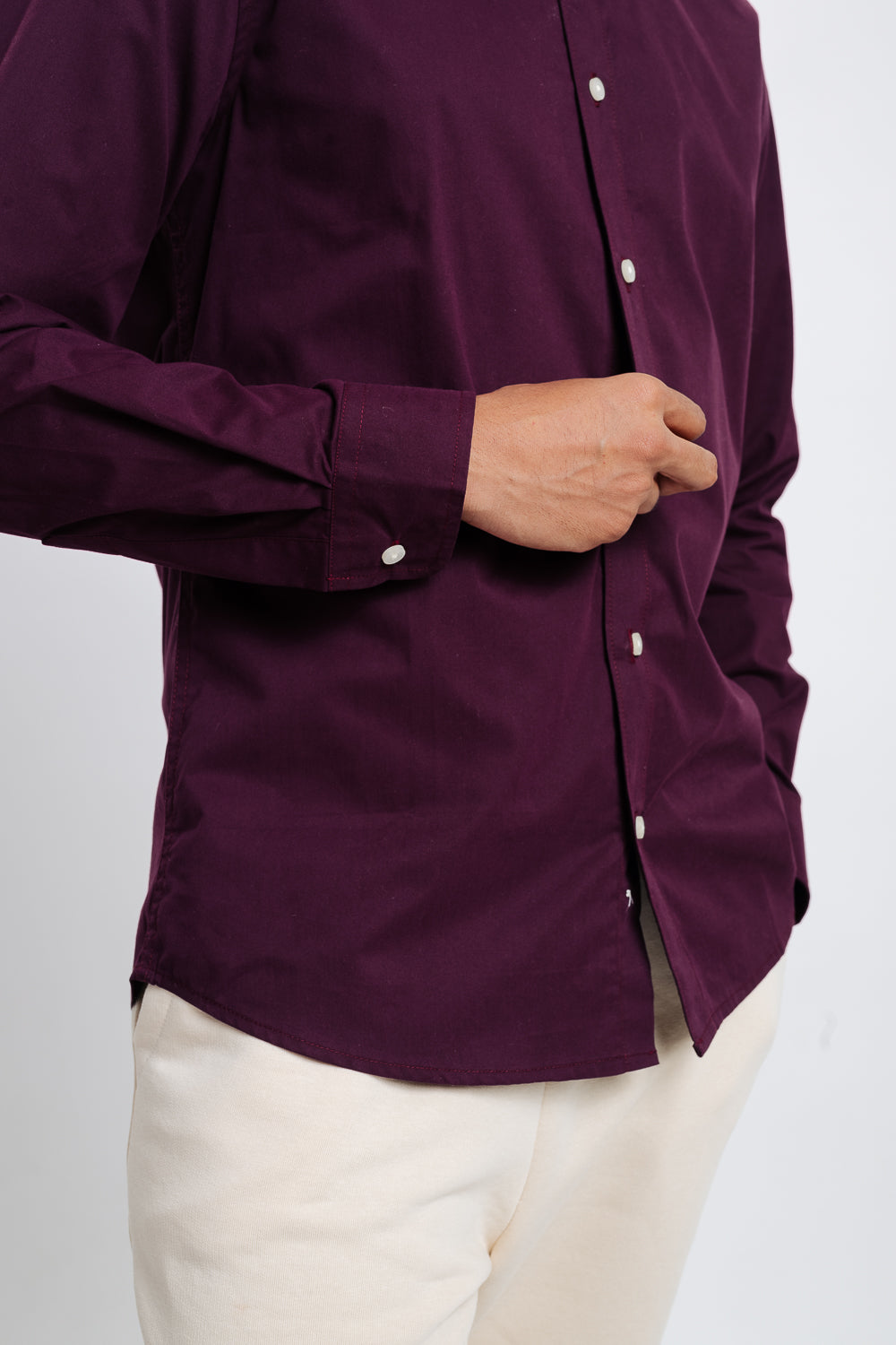 Men's Brown Solid Shirt