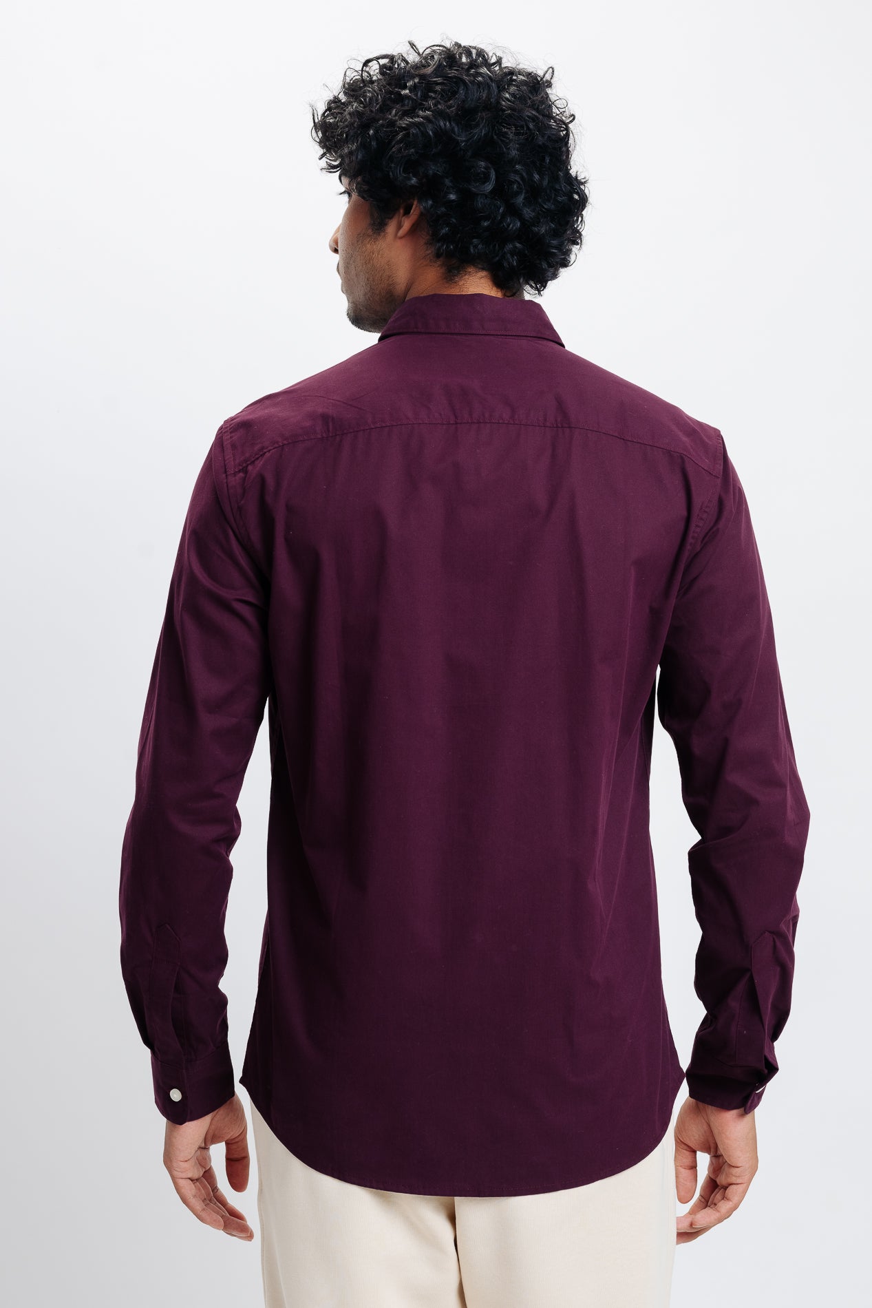 Men's Brown Solid Shirt