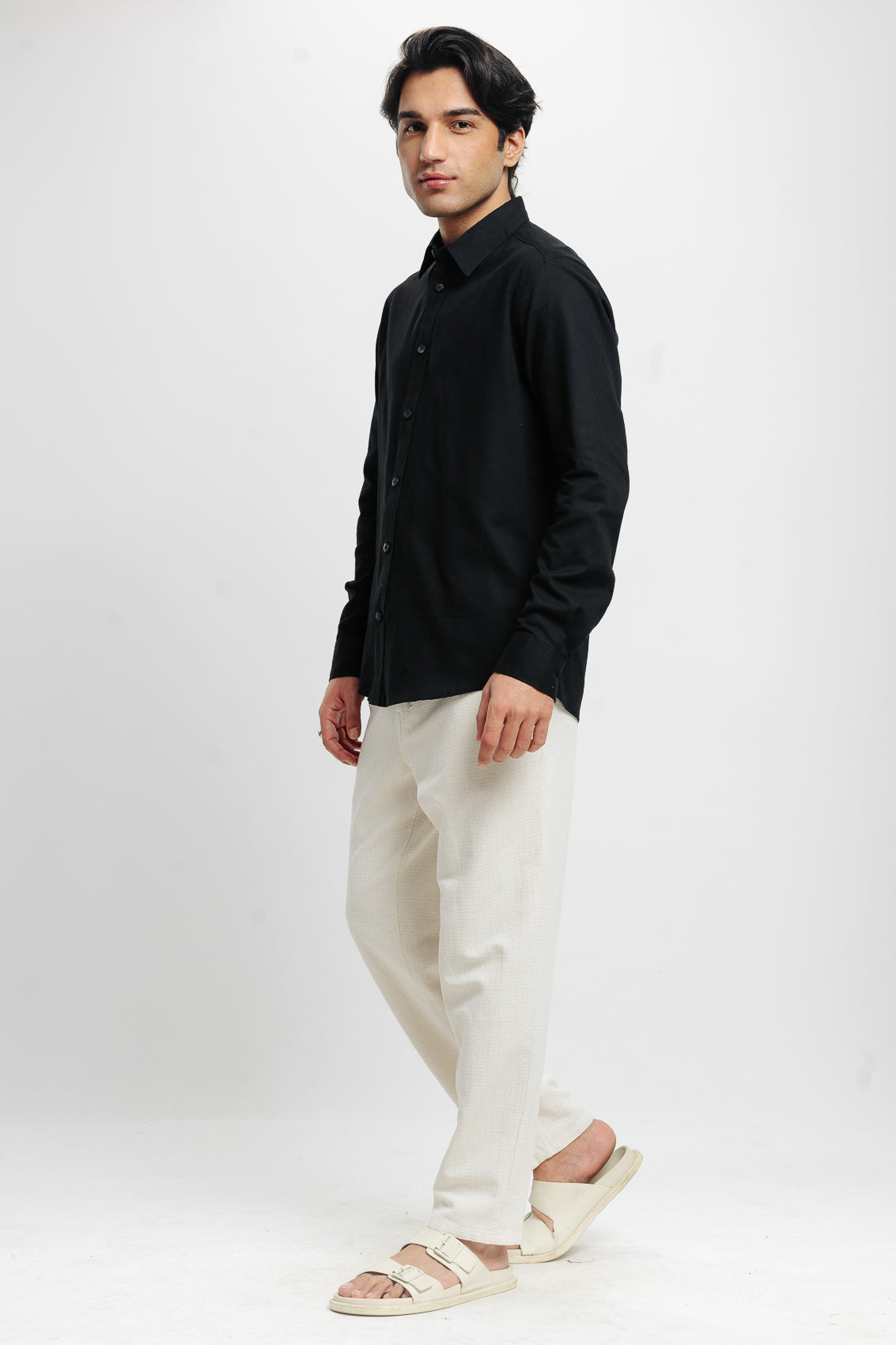 Men's Black Solid Shirt