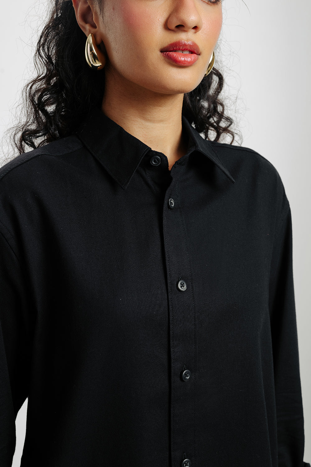Women's Black Collar Shirt