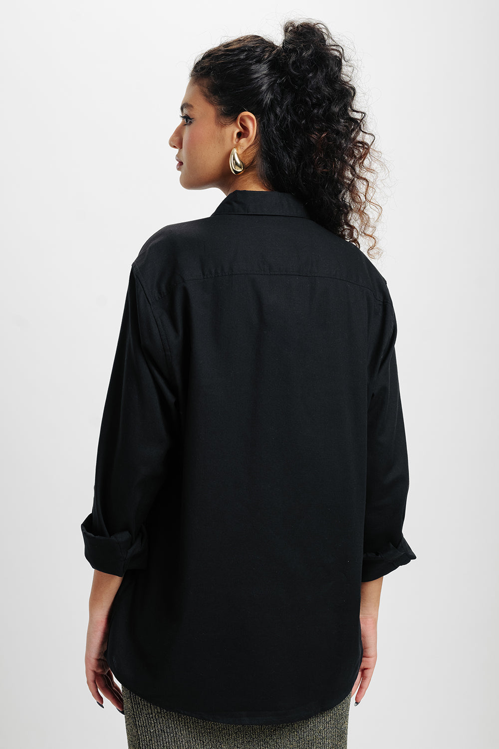 Women's Black Collar Shirt