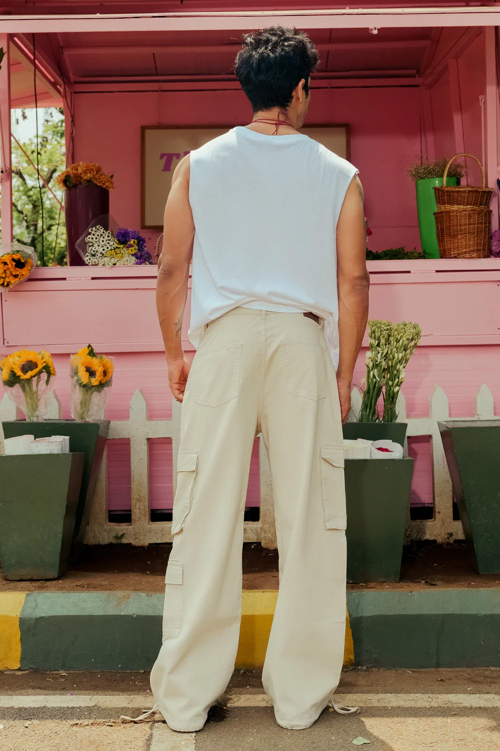 Ecru Men's Straight Cargo Jeans