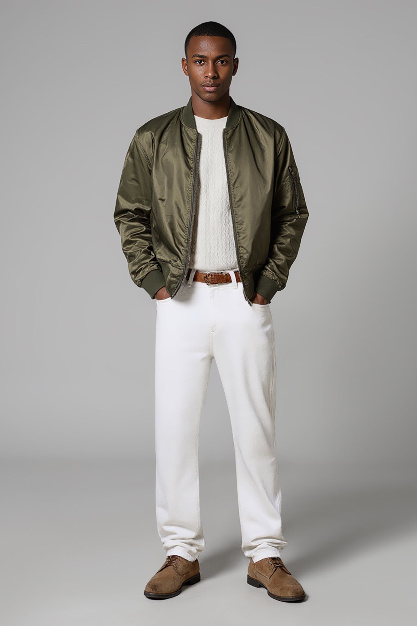 Urban White Men's Slim Straight Jeans