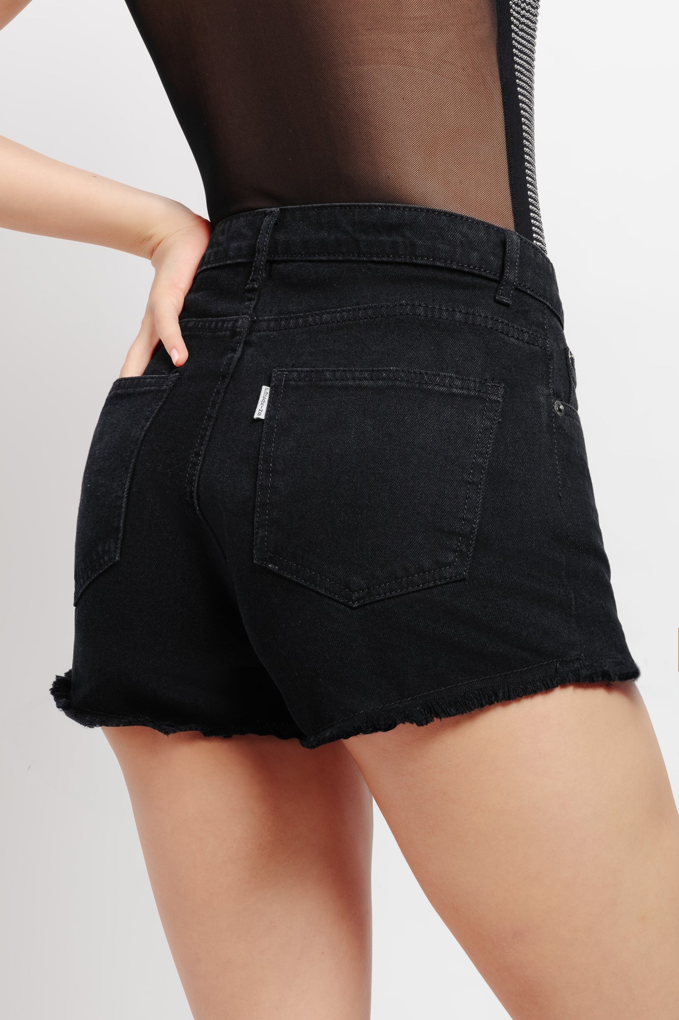 Black Frayed Women's Shorts