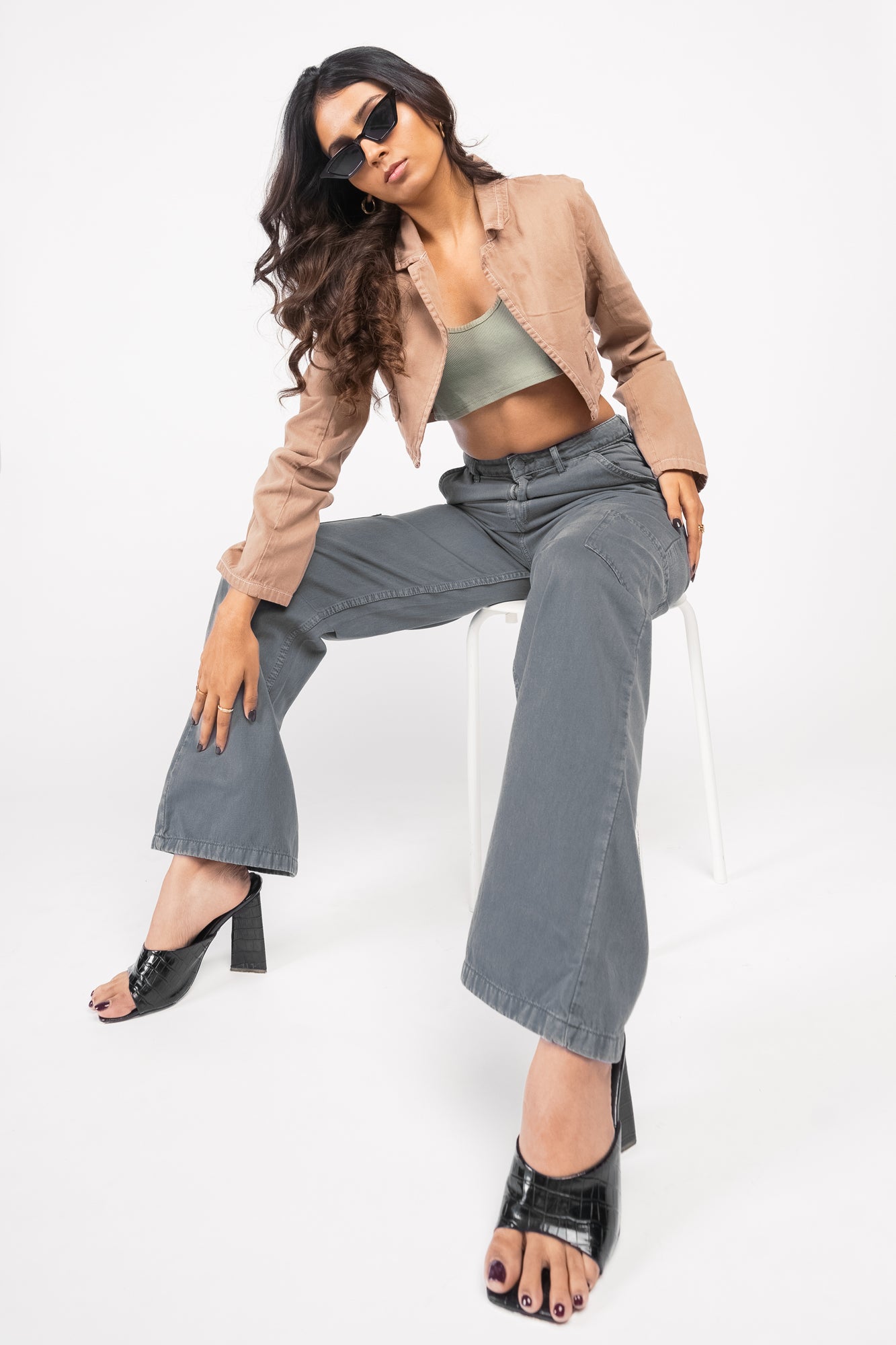 COIN GREY CARGO JEANS