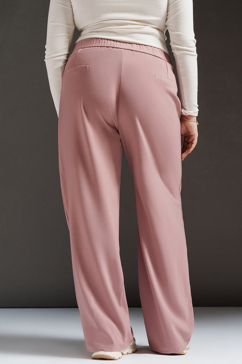 Curve Pink Mousse Tie-Up Korean Pants