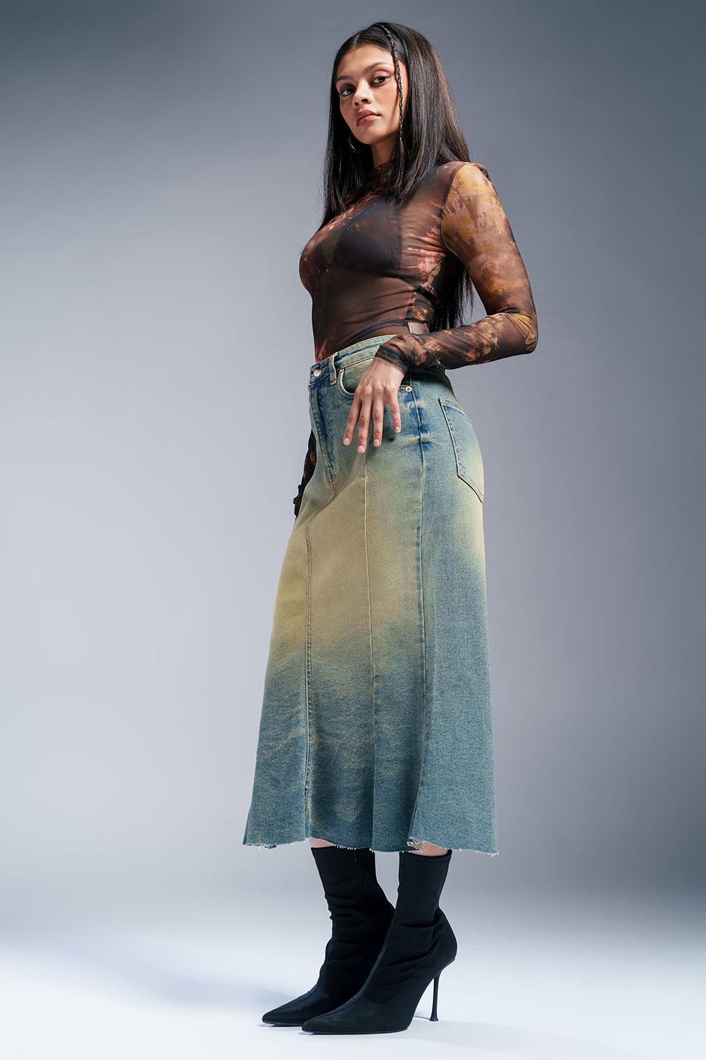 Retro Blue Women's Mermaid Denim Skirt