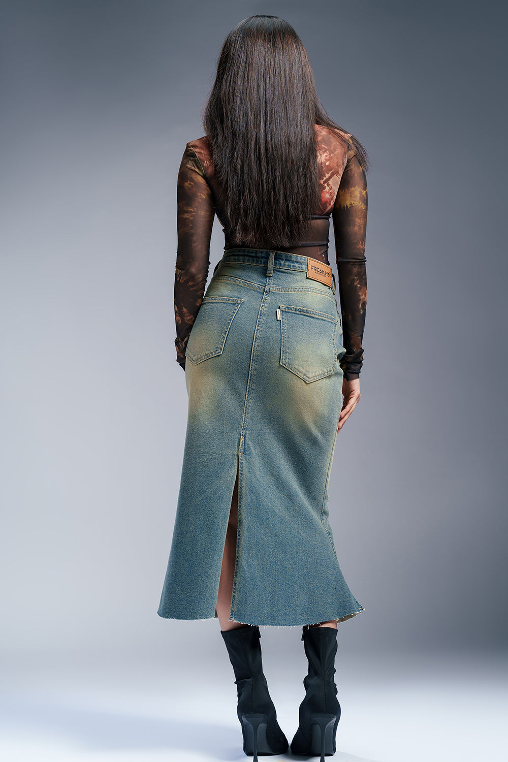 Retro Blue Women's Mermaid Denim Skirt