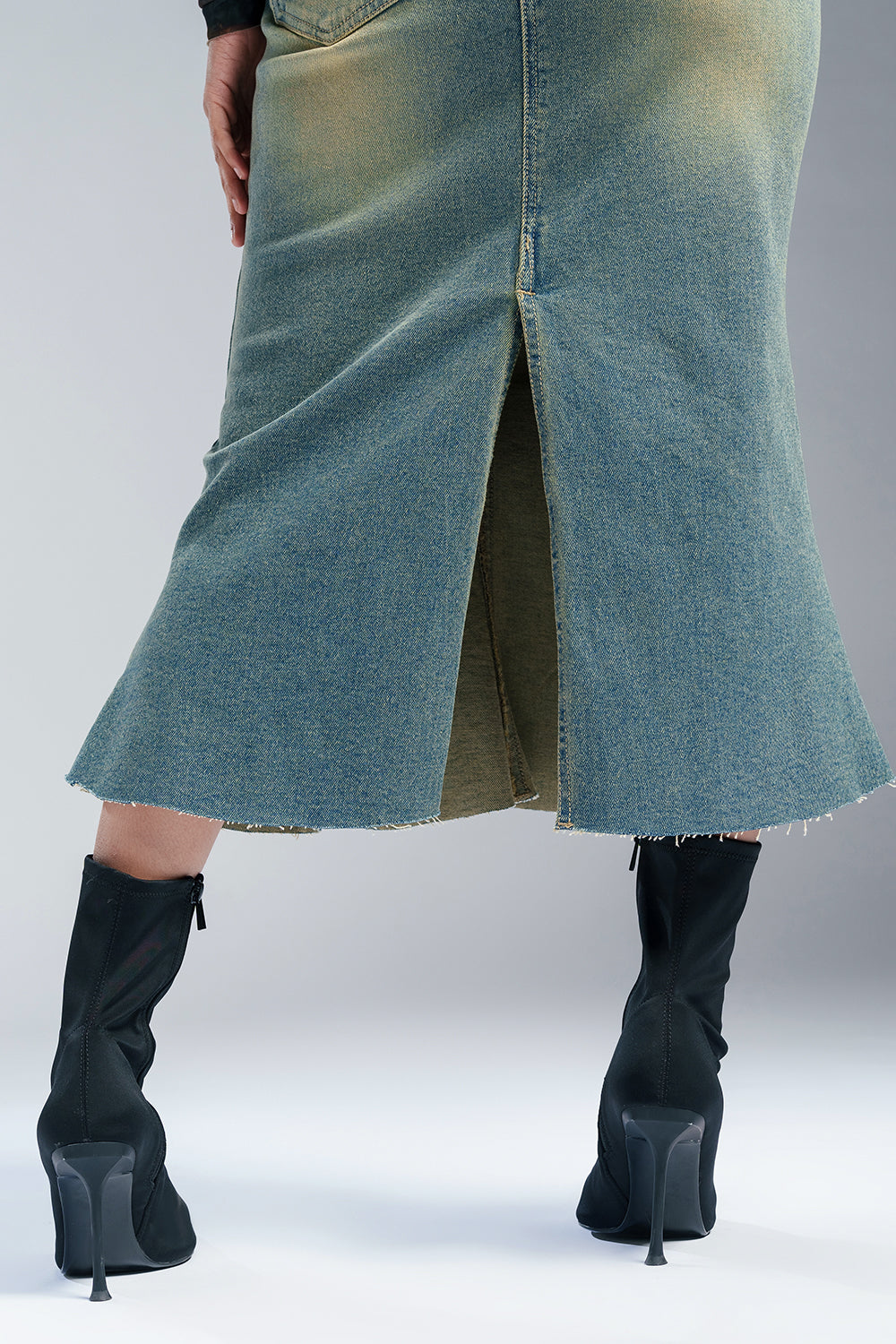 Antique Blue Women's Mermaid Denim Skirt