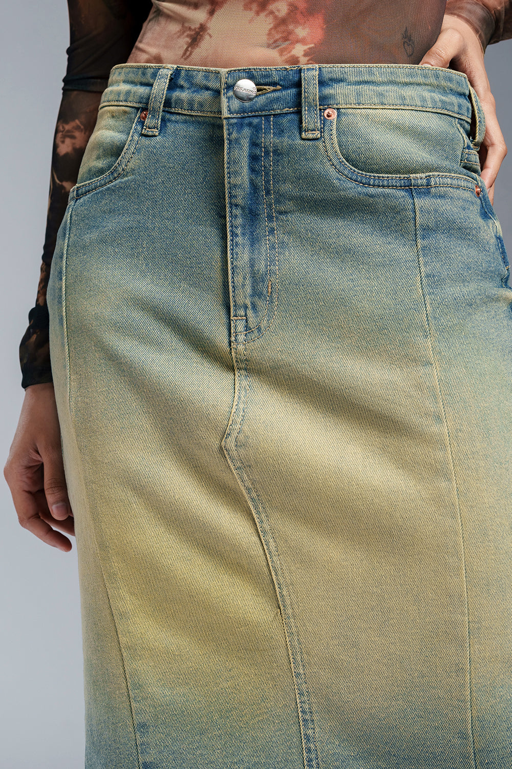 Antique Blue Women's Mermaid Denim Skirt