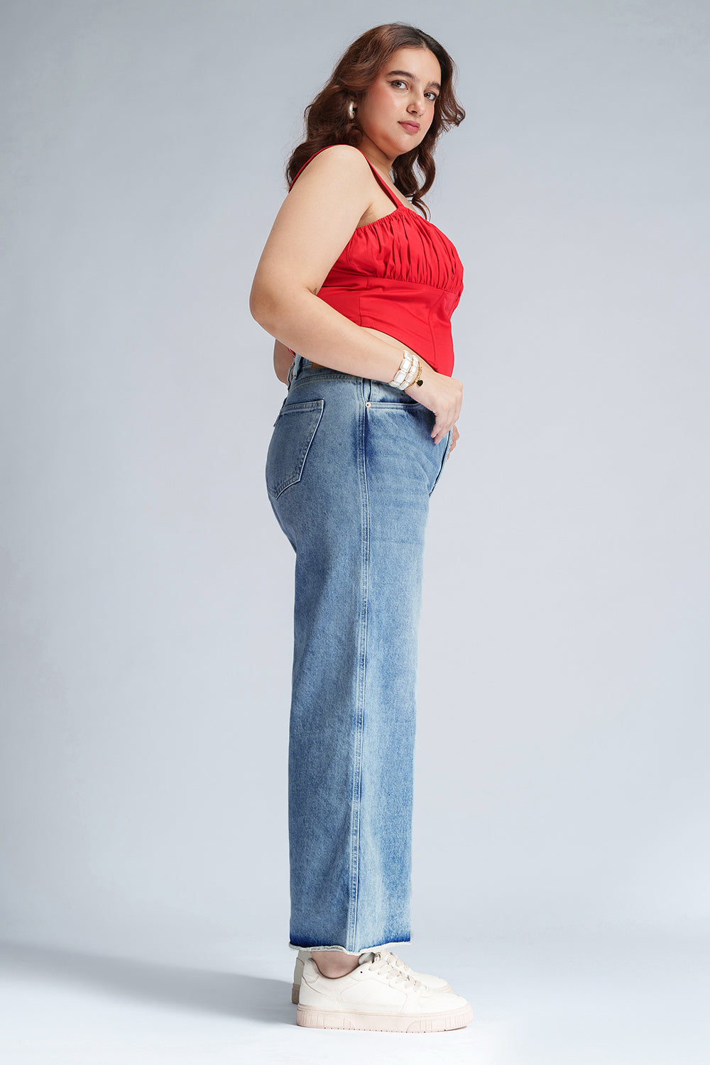 Blue Sparkle Curve Flare Fit Jeans