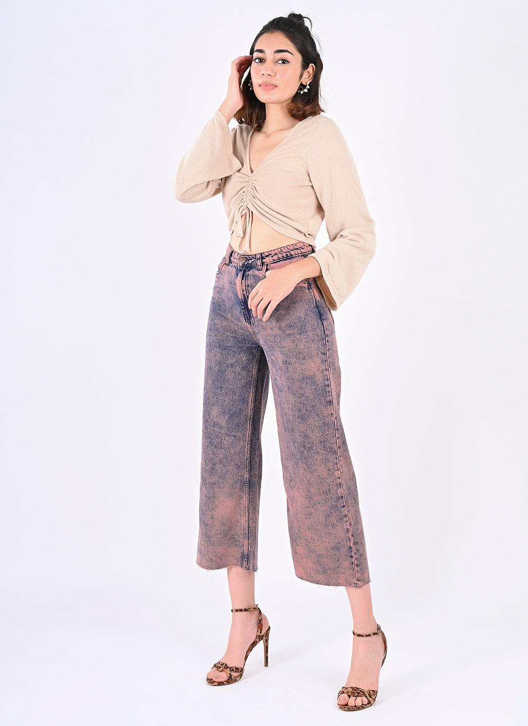 ACID WASH WIDE JEANS