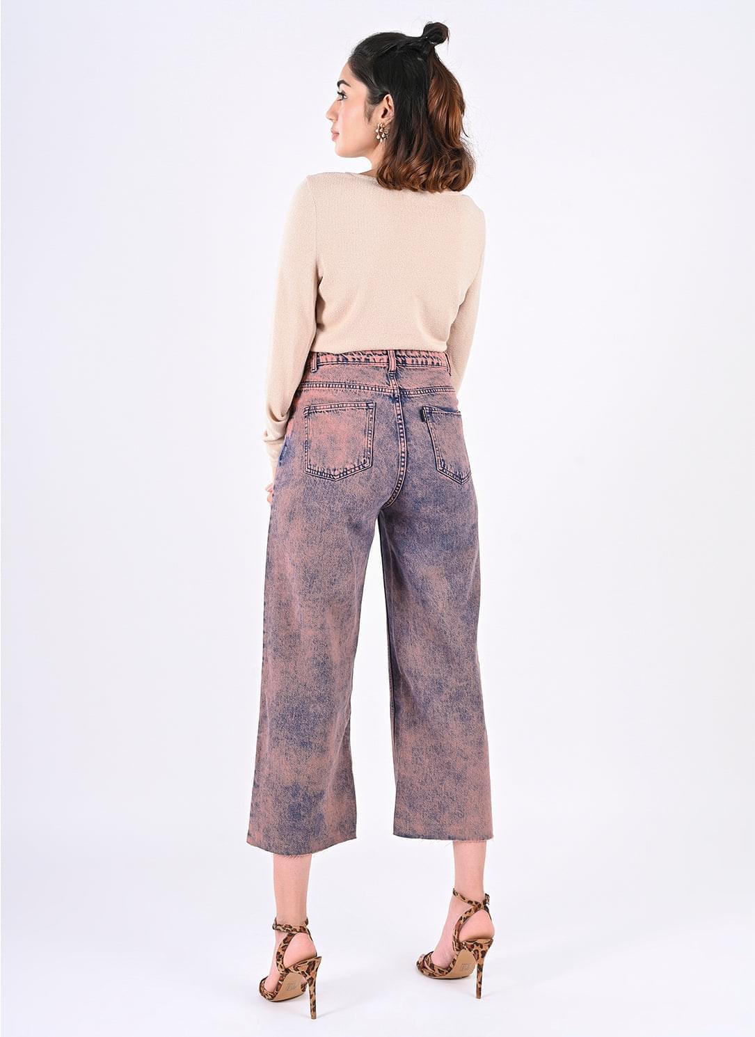 ACID WASH WIDE JEANS