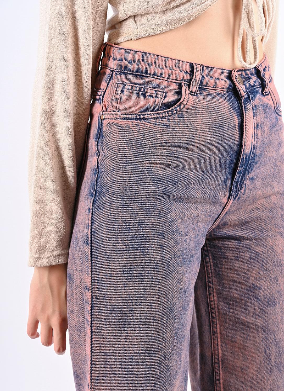 ACID WASH WIDE JEANS