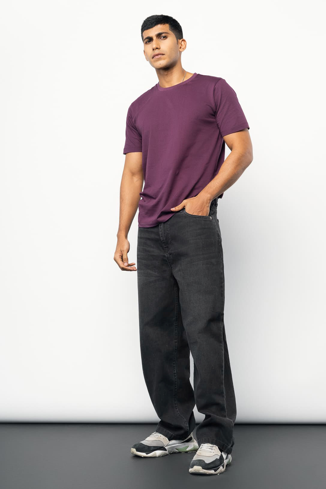 Charcoal Whiskered Men's Baggy Jeans