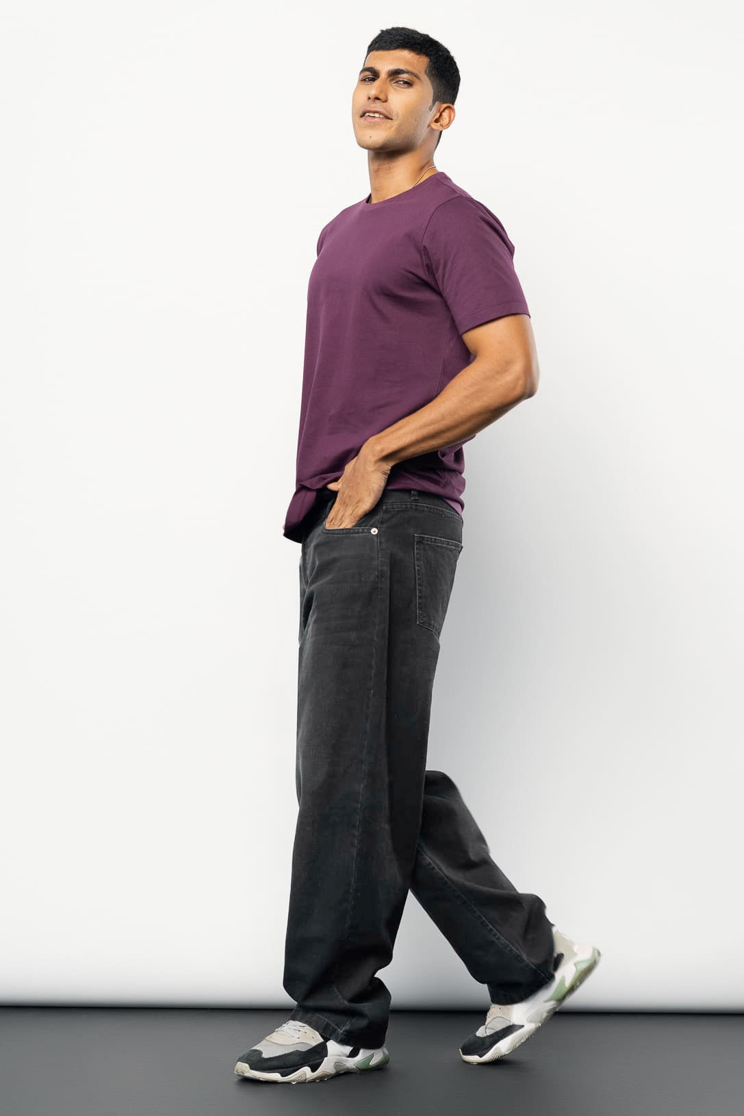 Charcoal Whiskered Men's Baggy Jeans