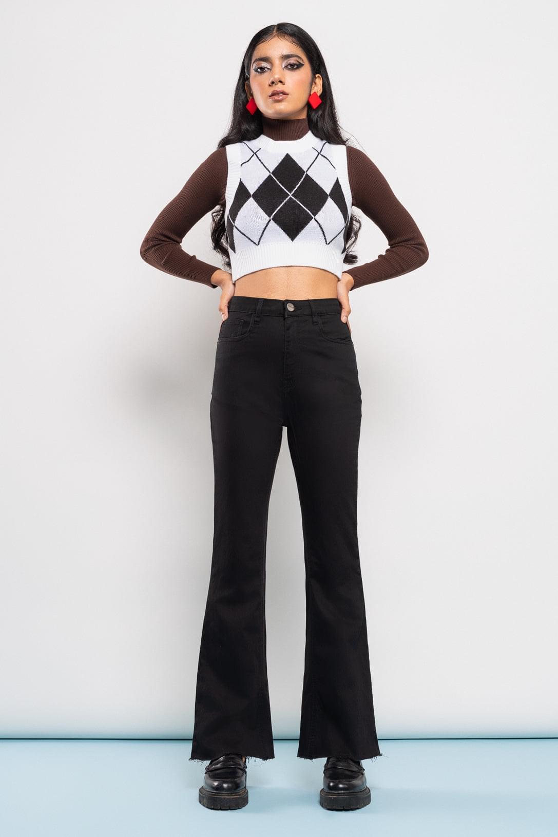 Bootcut Pants Black Bootcut Jeans Ripped Black High Waisted