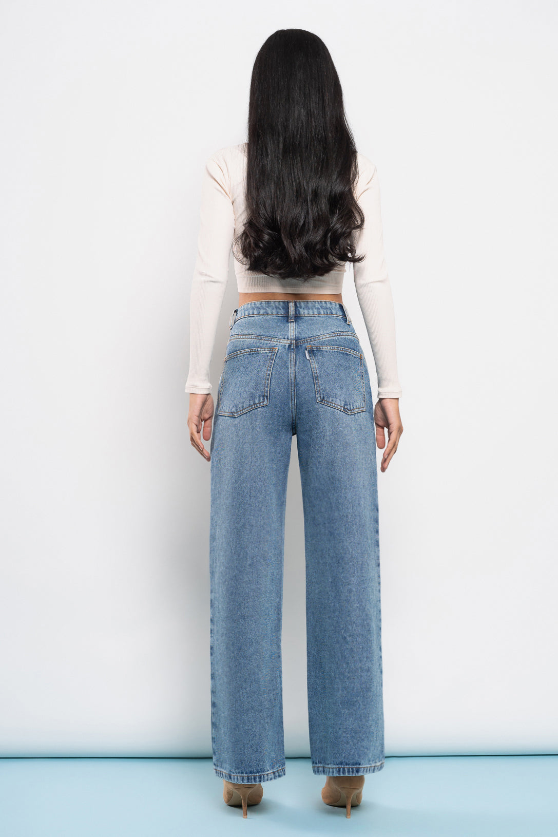 Soft Blue Women's Wide Jeans