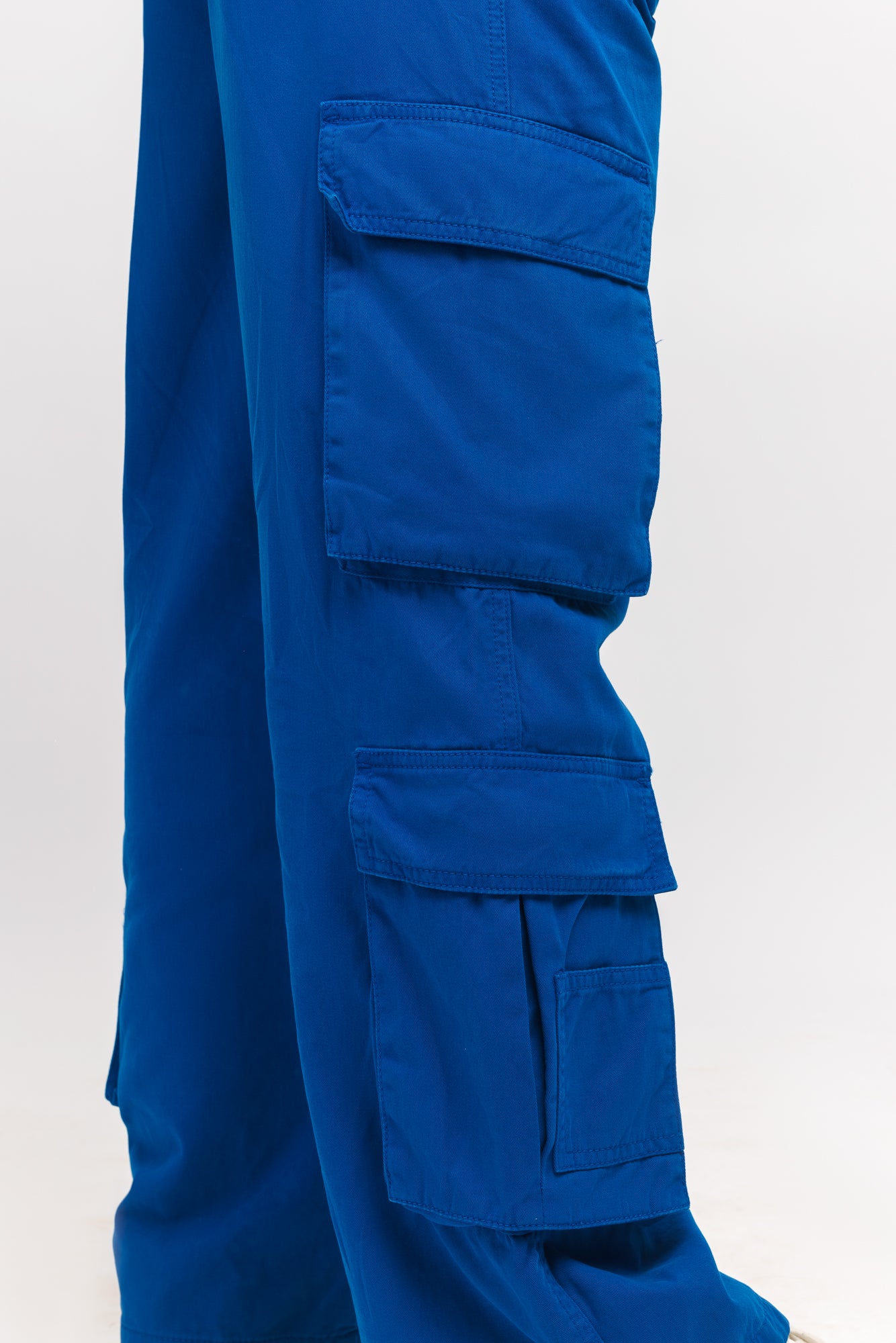 Bright Blue Women's Baggy Straight Cargo Pants