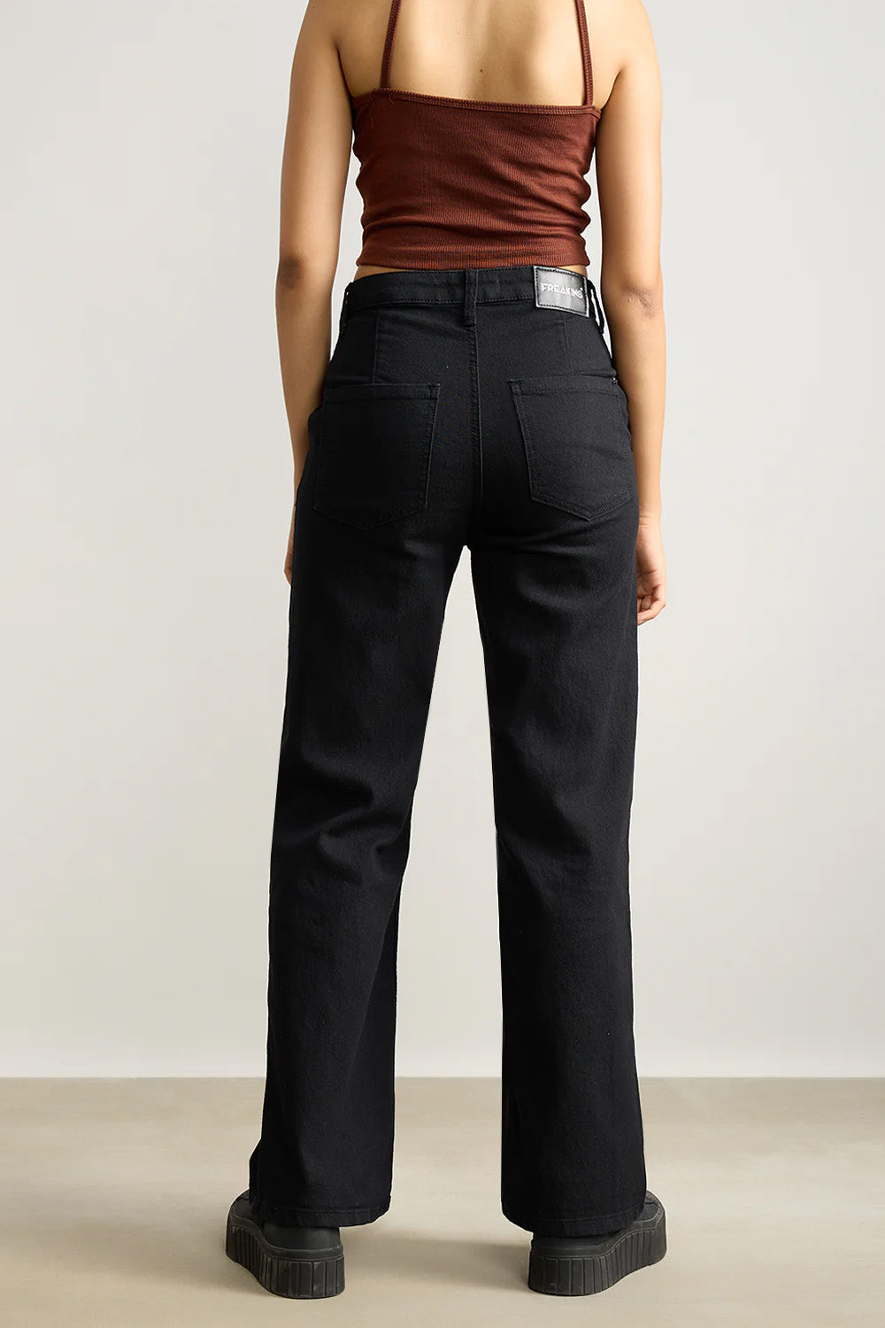 Jet Black Women's Wide Jeans