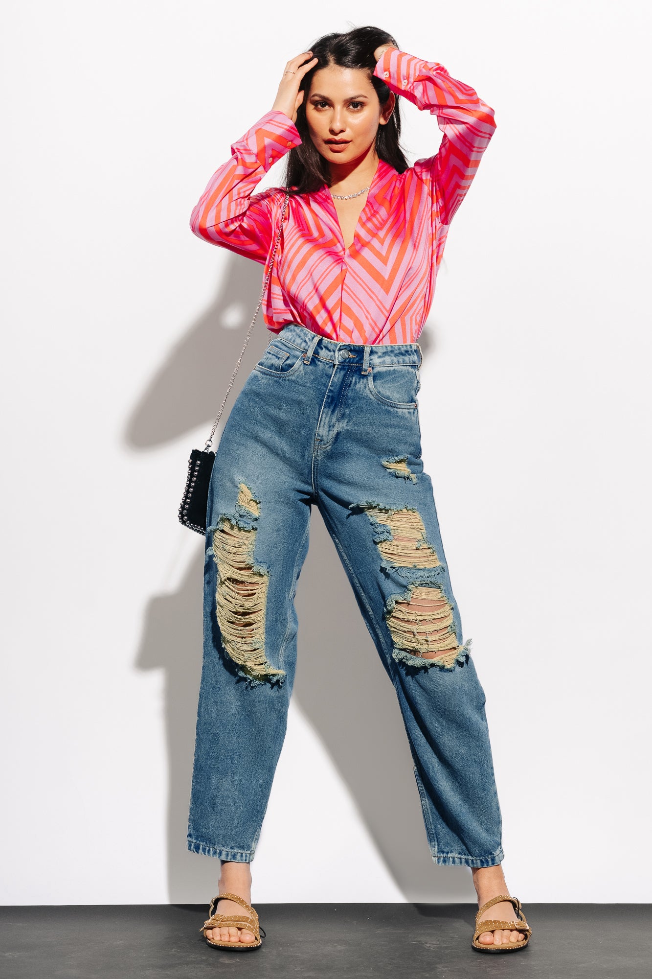 Amber Distressed Women's Slouchy Jeans