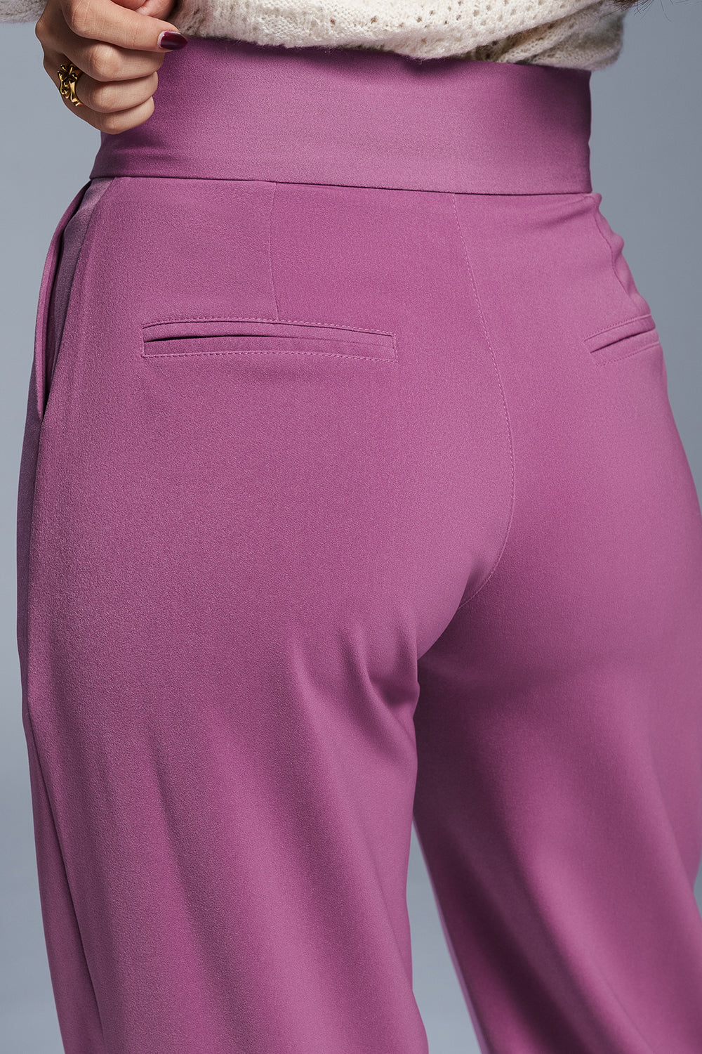 Rose Rush Pleated Double Button Korean Pants