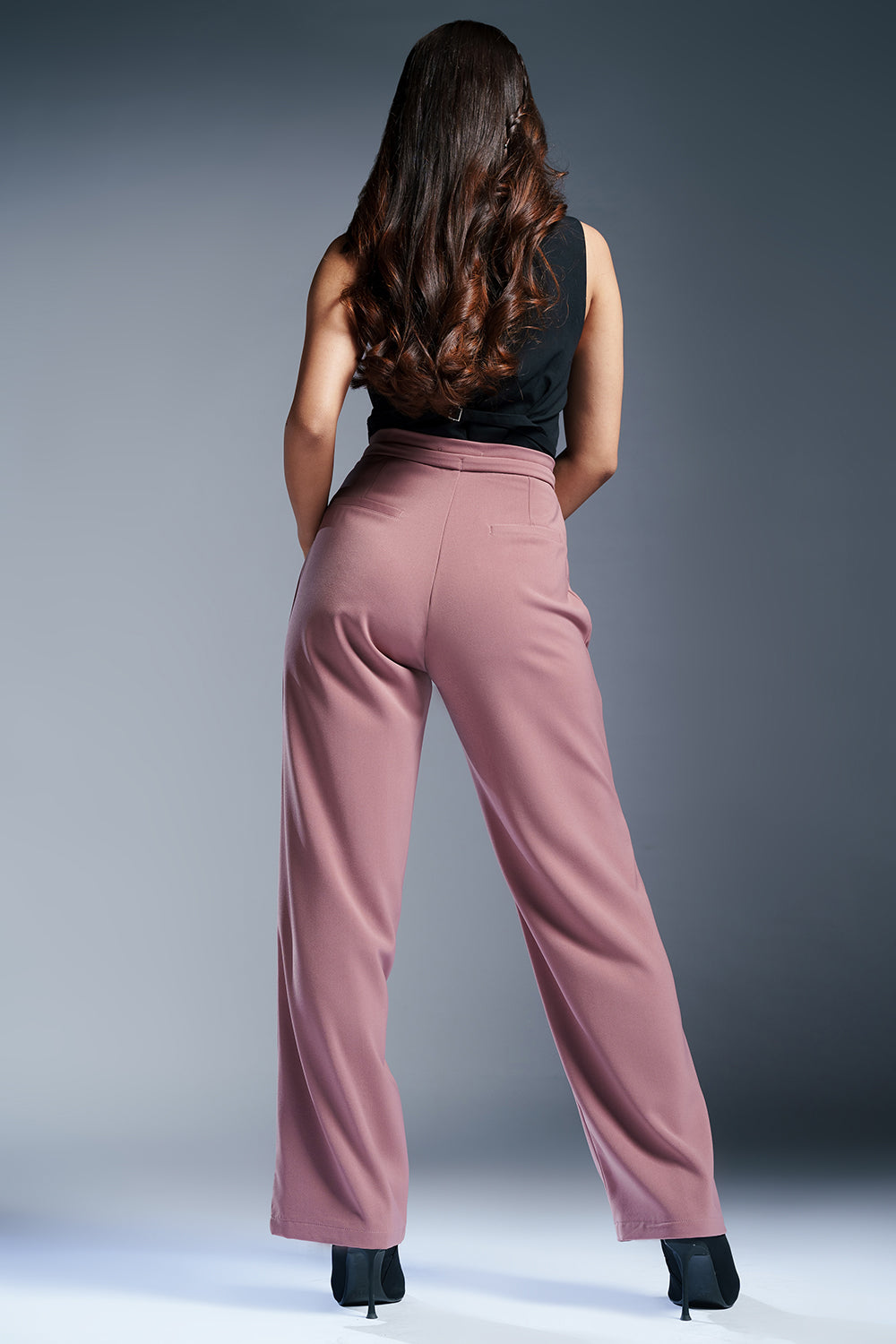 Rustic Pink Tie-Up Korean Pants