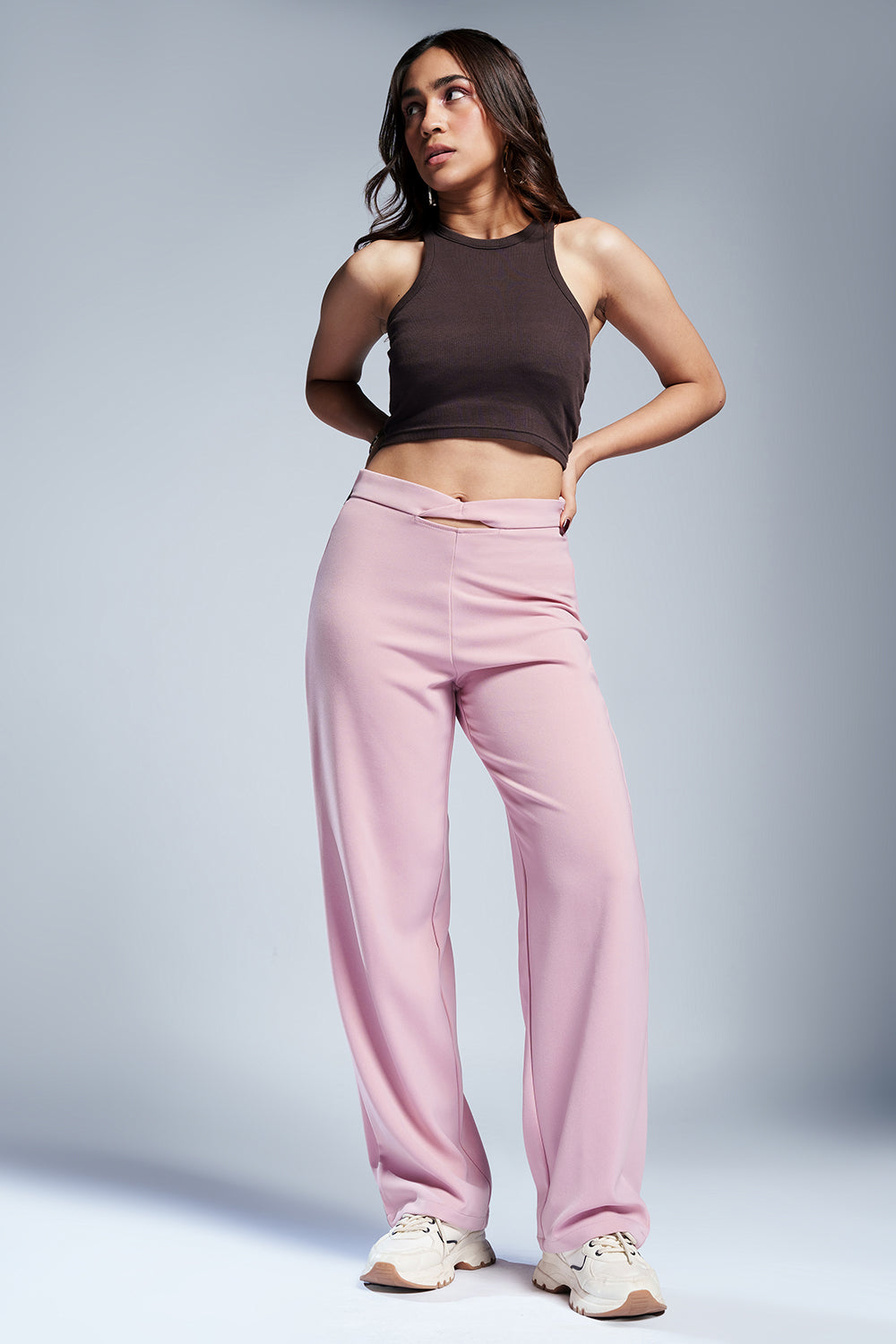 Boujee Pink Twisted Waist Pants
