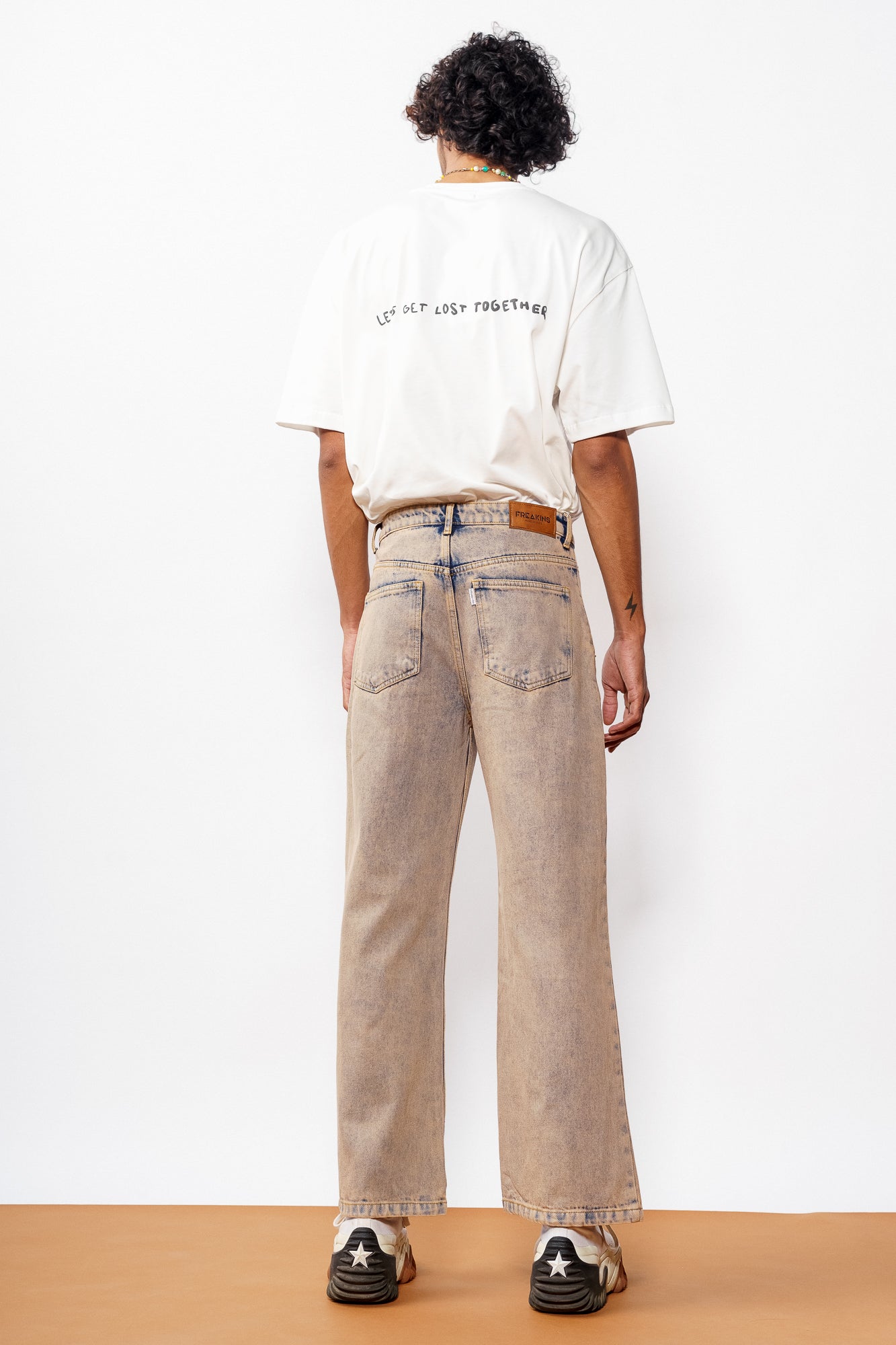 Wide Men's Coated Jeans