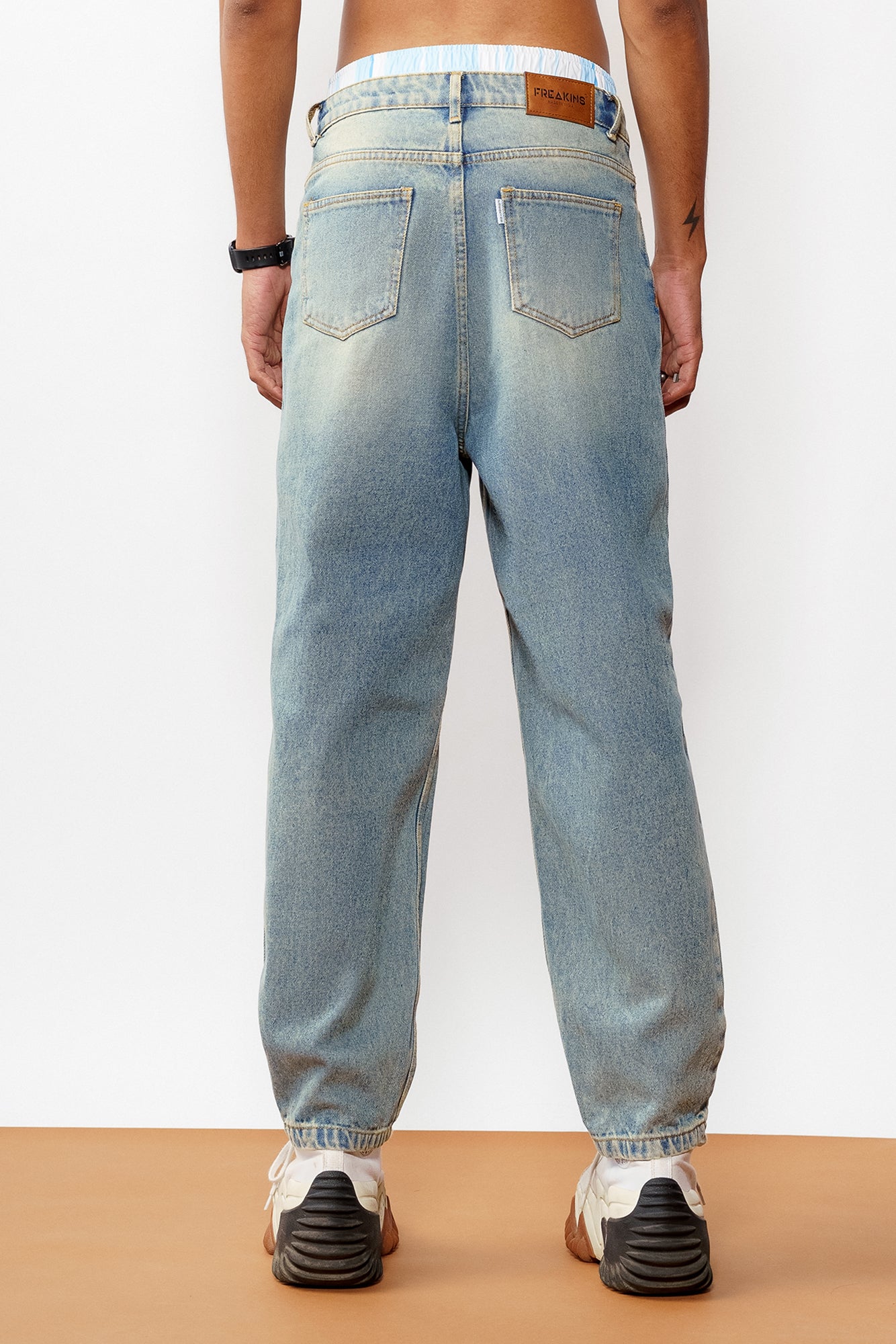 Blue Ripped Men's Slouchy Jeans