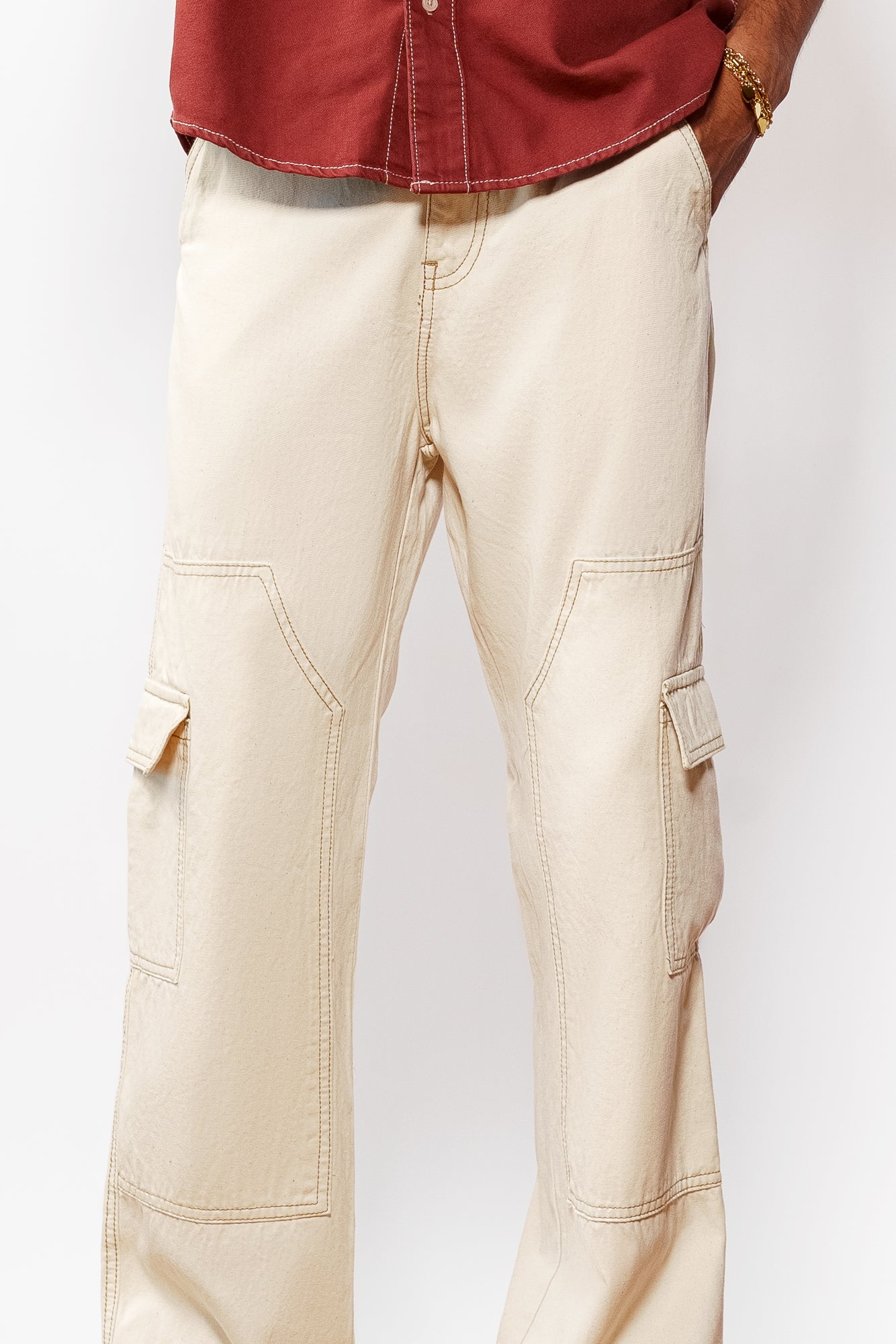 Ecru Carpenter Men's Baggy Jeans