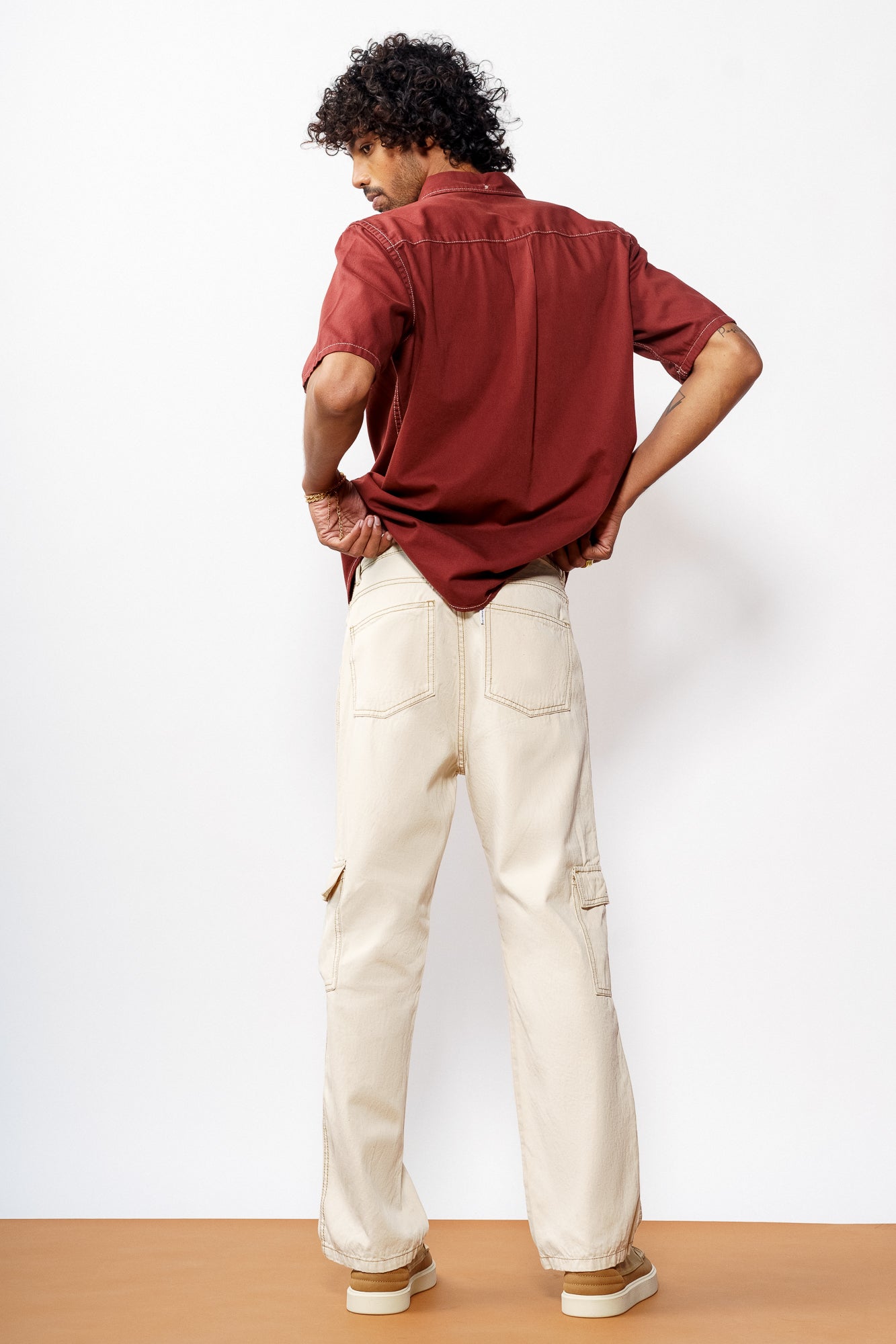 Ecru Men's Straight Cargo Jeans